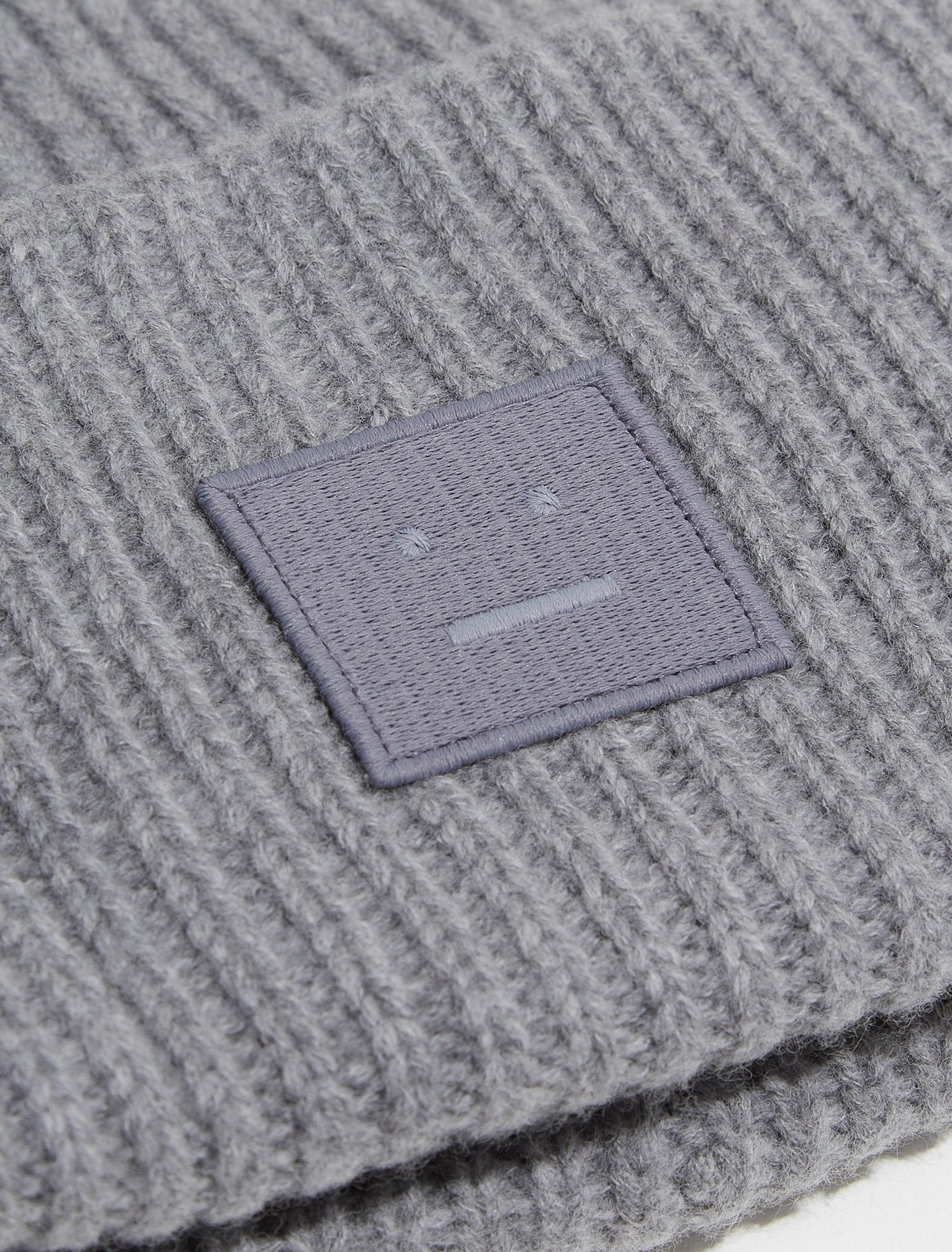 Large Face Logo Beanie in Grey