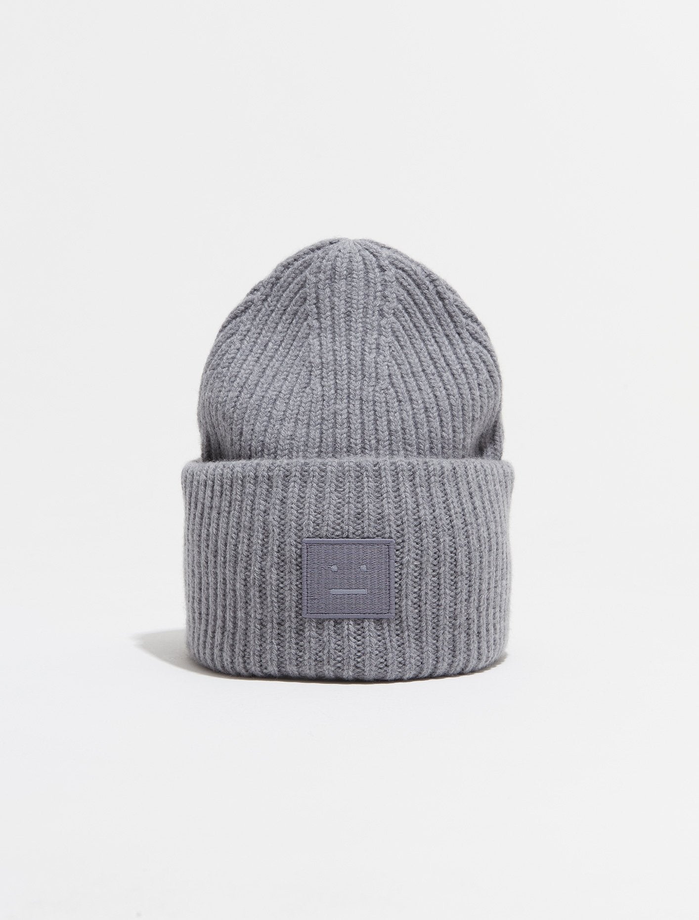 Large Face Logo Beanie in Grey