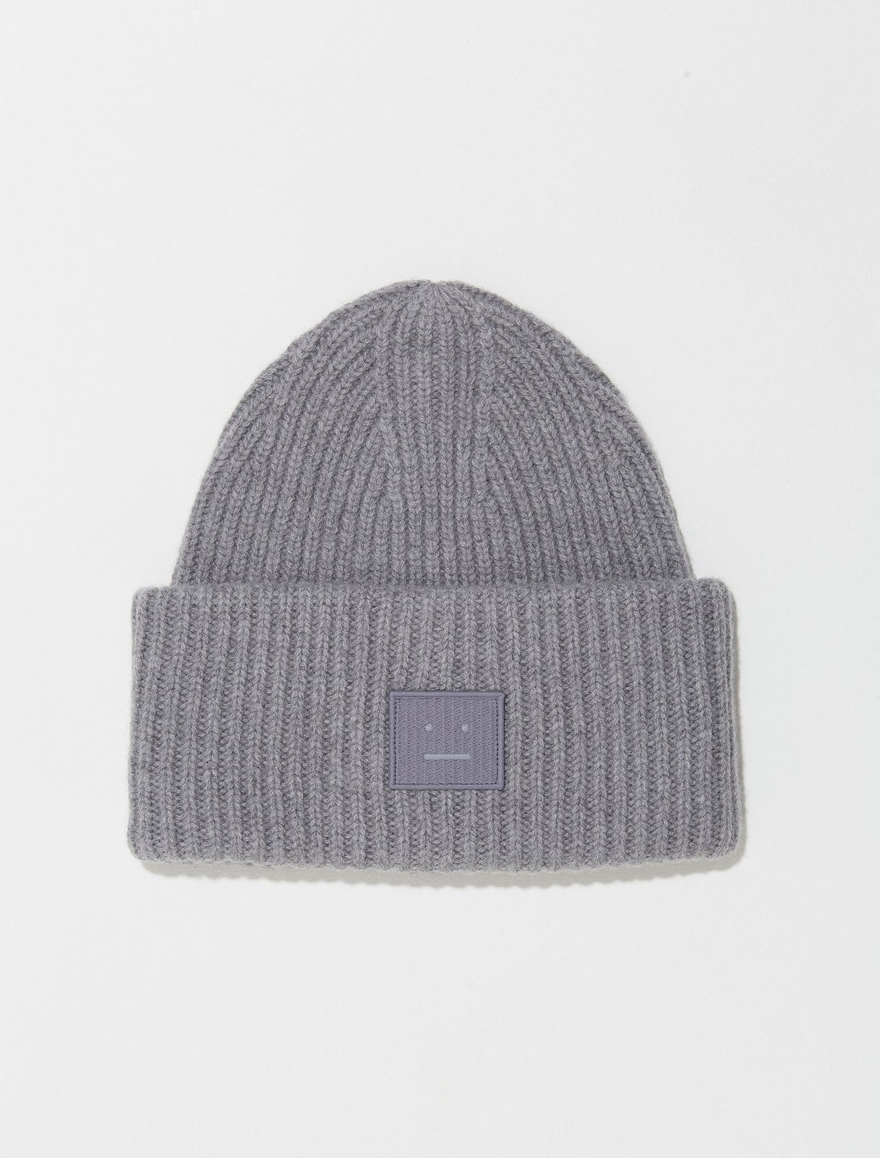 Large Face Logo Beanie in Grey