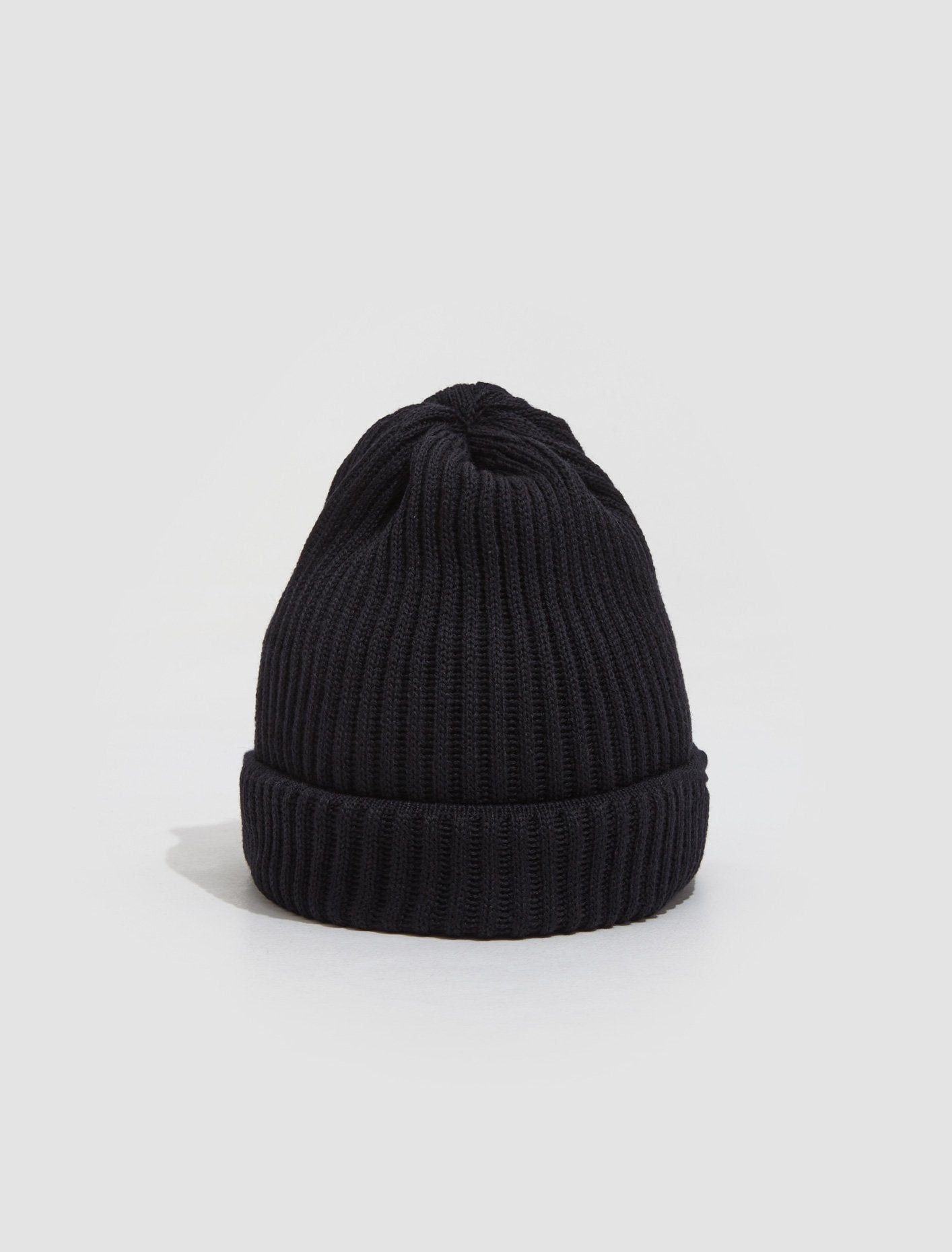 Ribbed Knit Beanie in Black