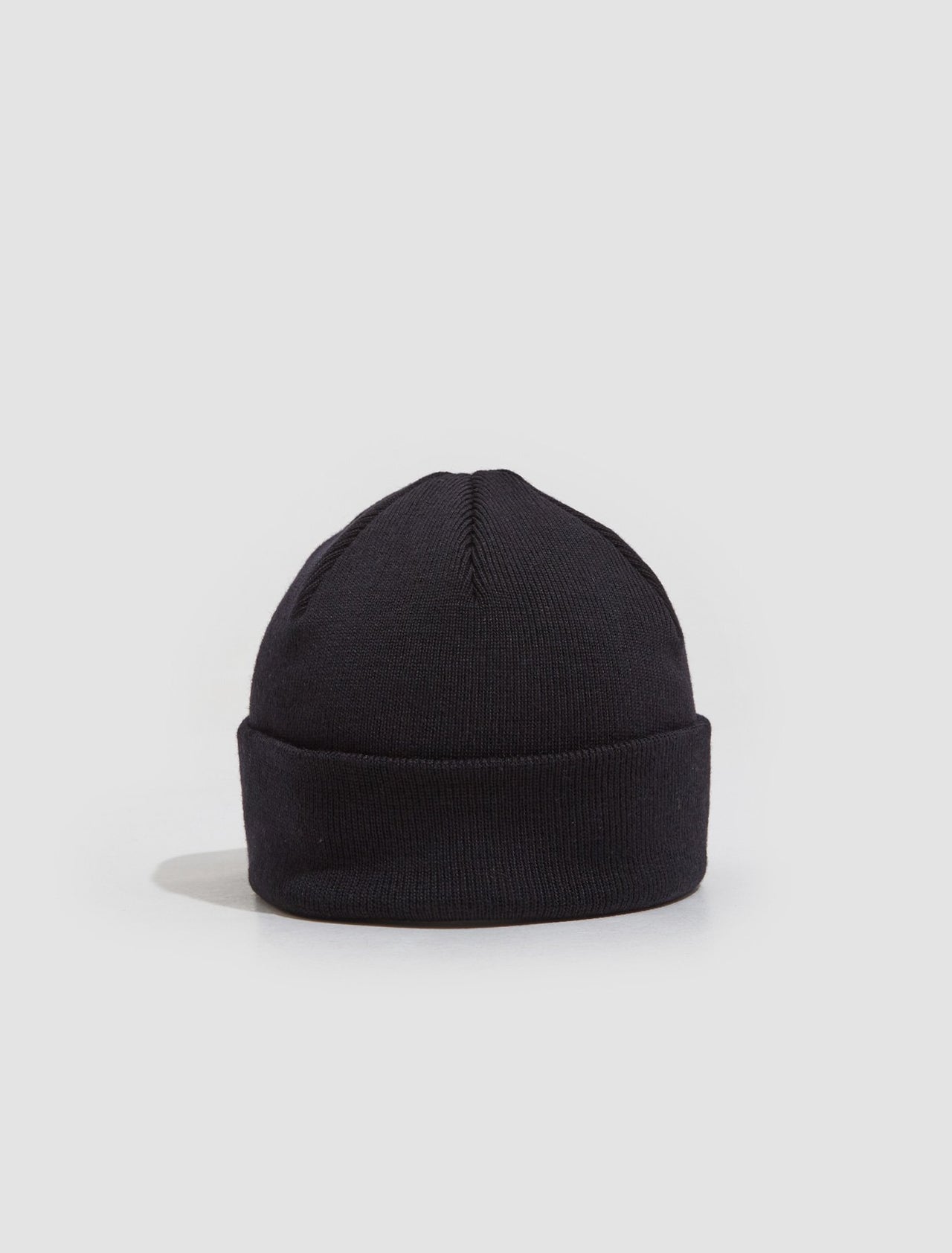 Knit Merino Wool Beanie in Black