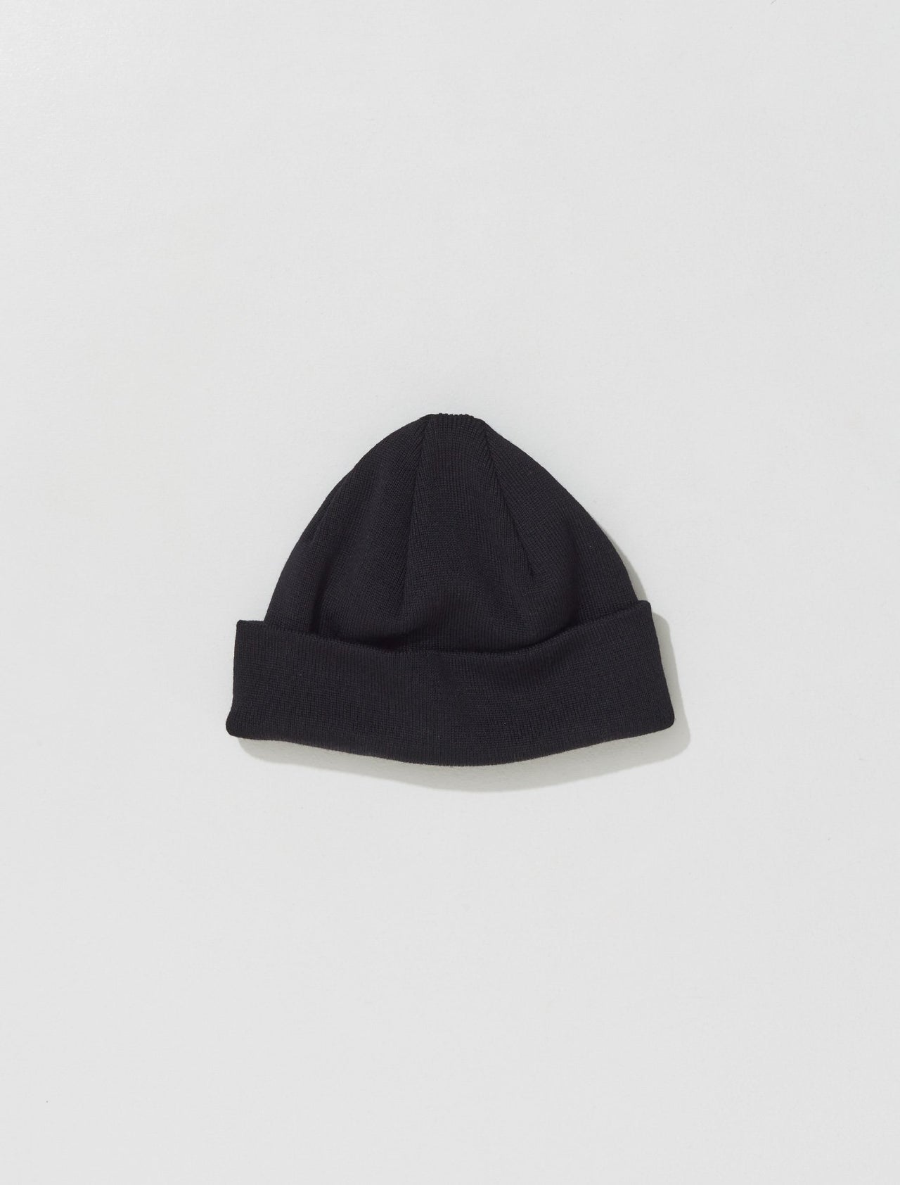 Knit Merino Wool Beanie in Black