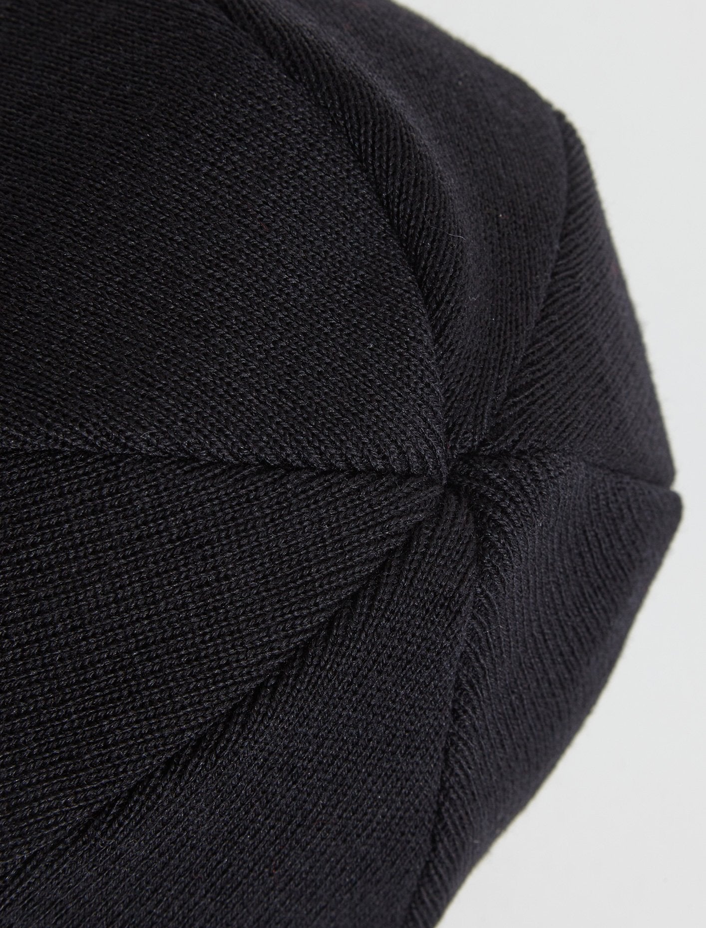 Knit Merino Wool Beanie in Black