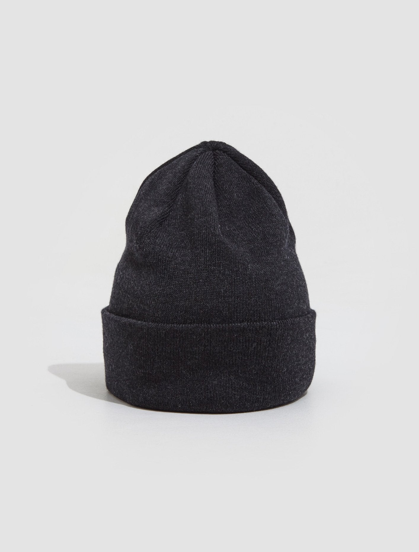 Fine Knit Merino Wool Beanie in Anthracite