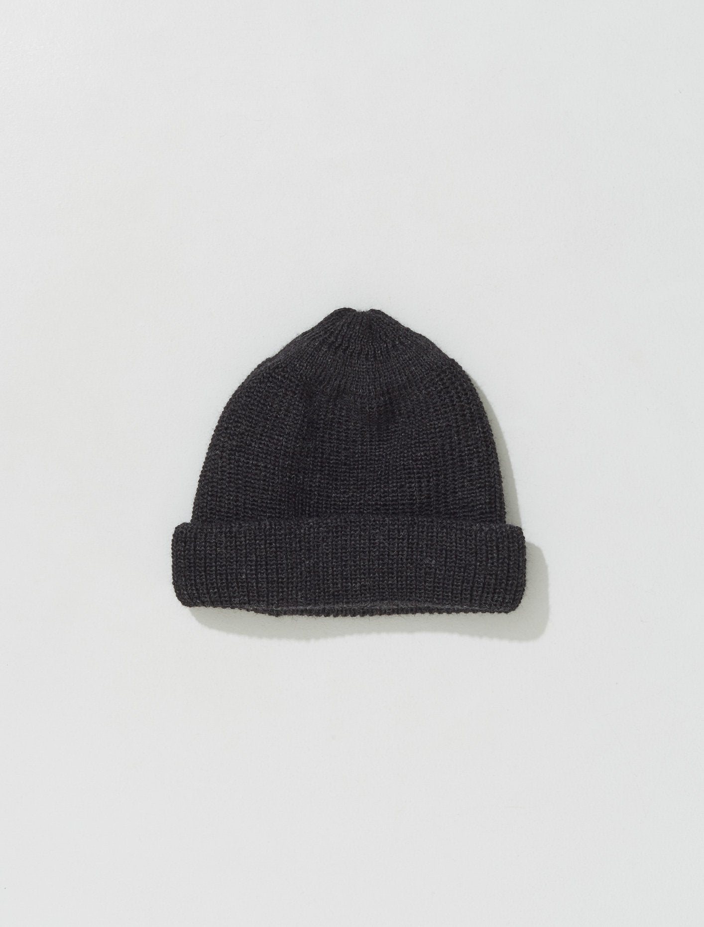 Knit Pure Wool Beanie in Anthracite