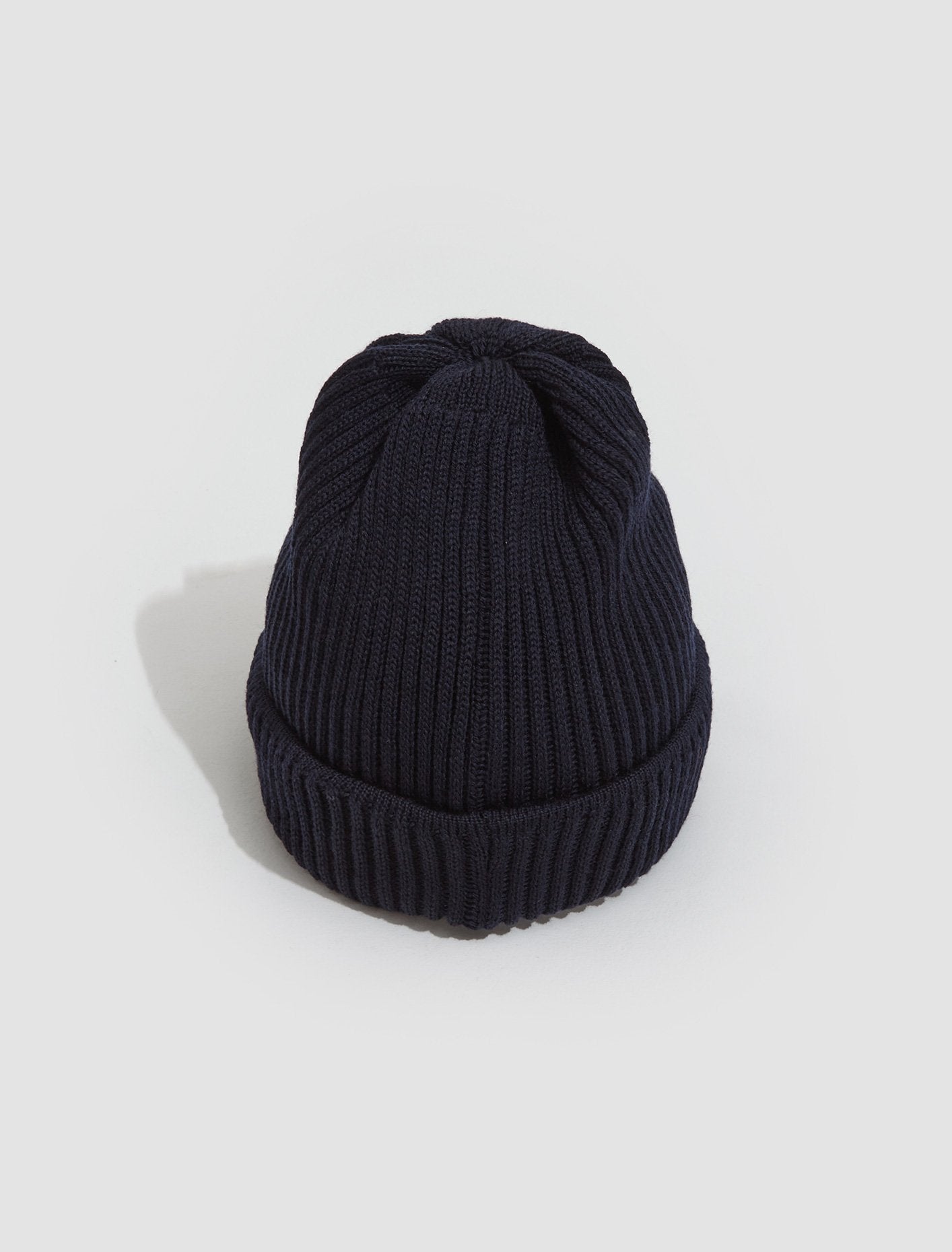 Ribbed Knit Beanie in Marine