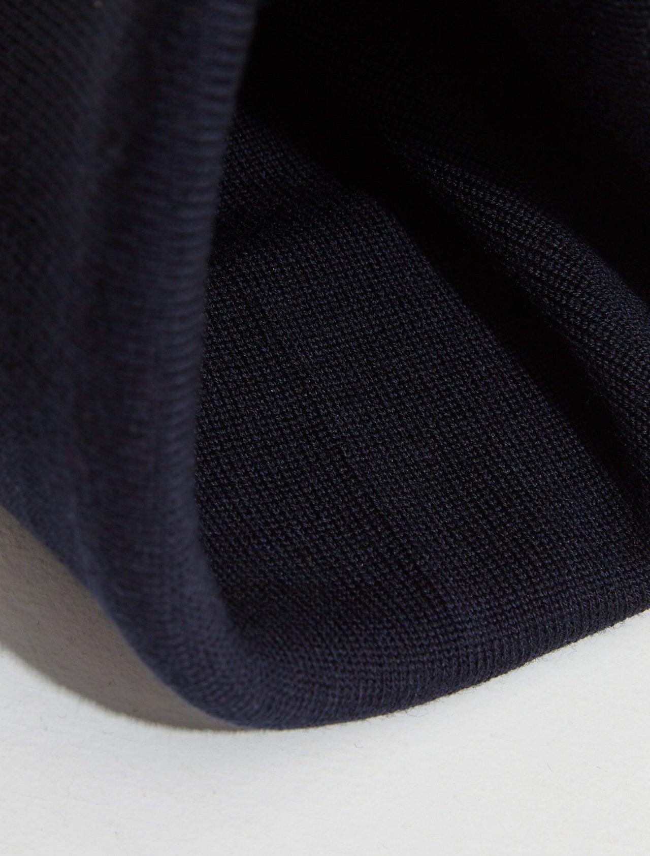 Fine Knit Merino Wool Beanie in Marine