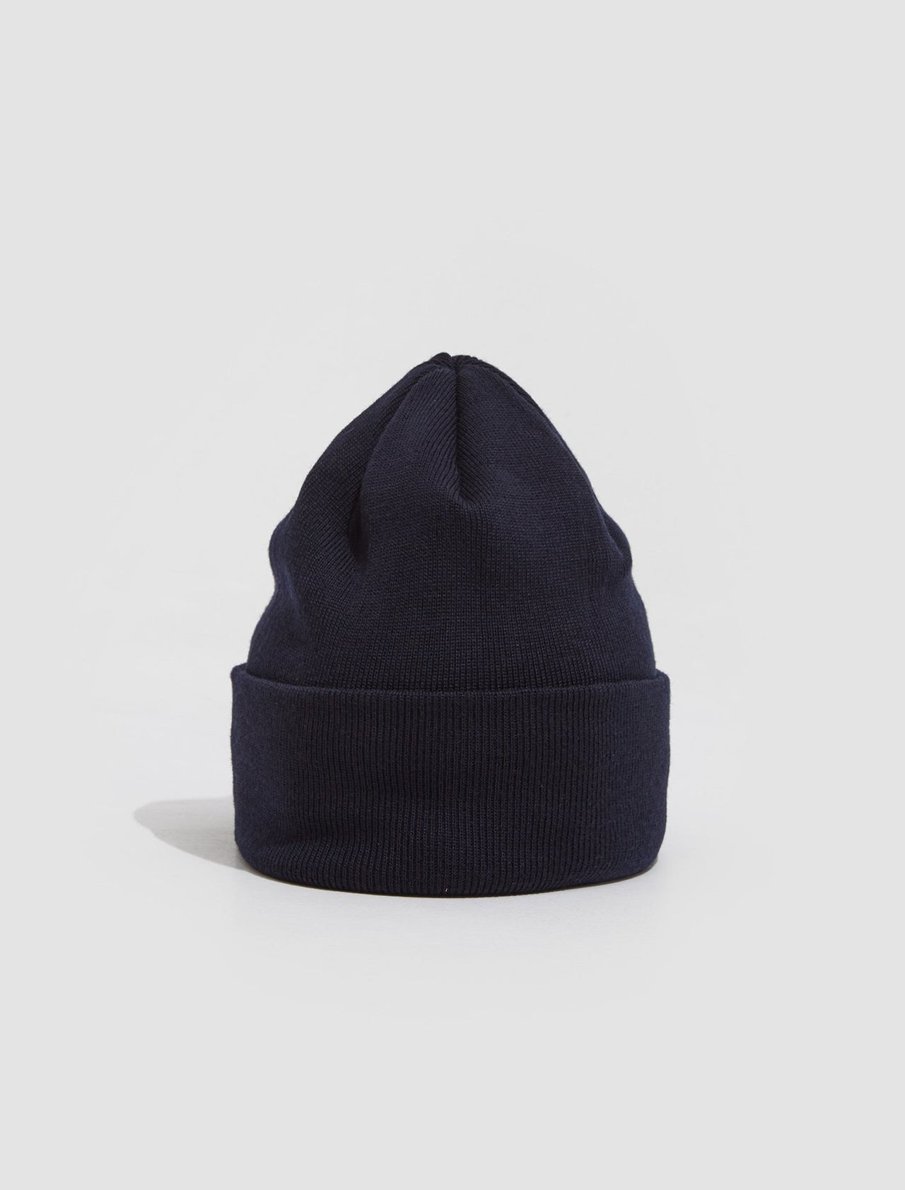 Fine Knit Merino Wool Beanie in Marine