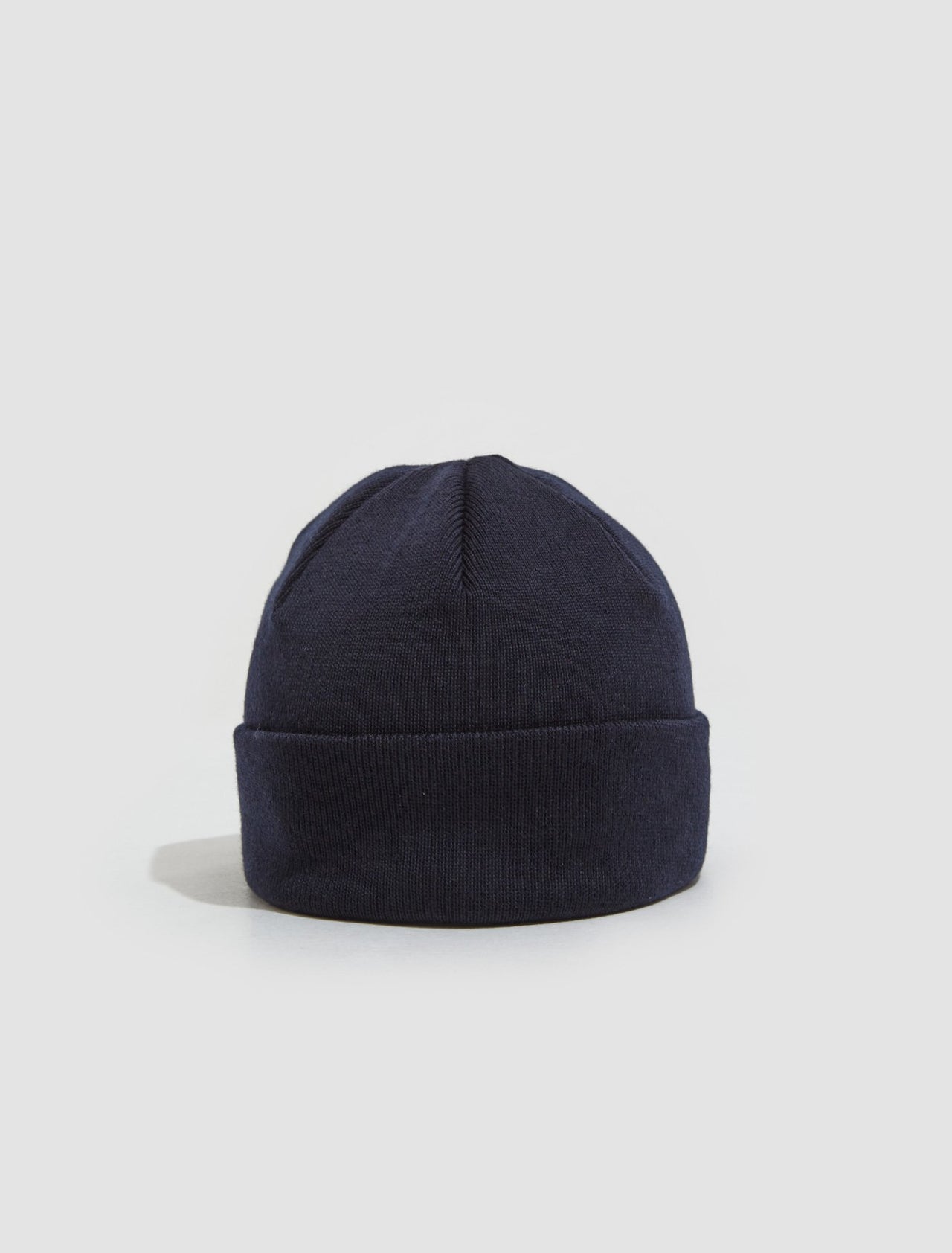 Knit Merino Wool Beanie in Marine