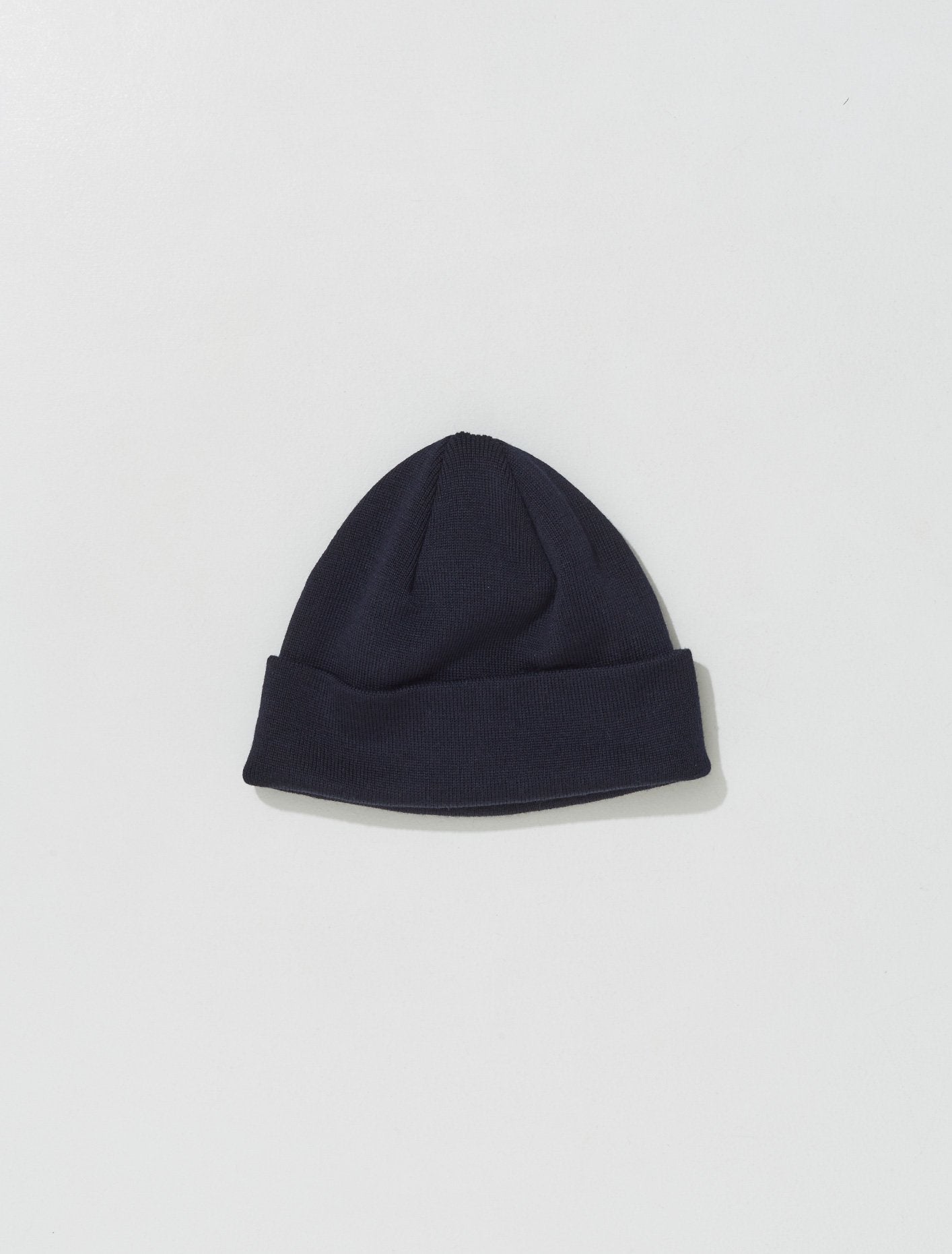 Knit Merino Wool Beanie in Marine