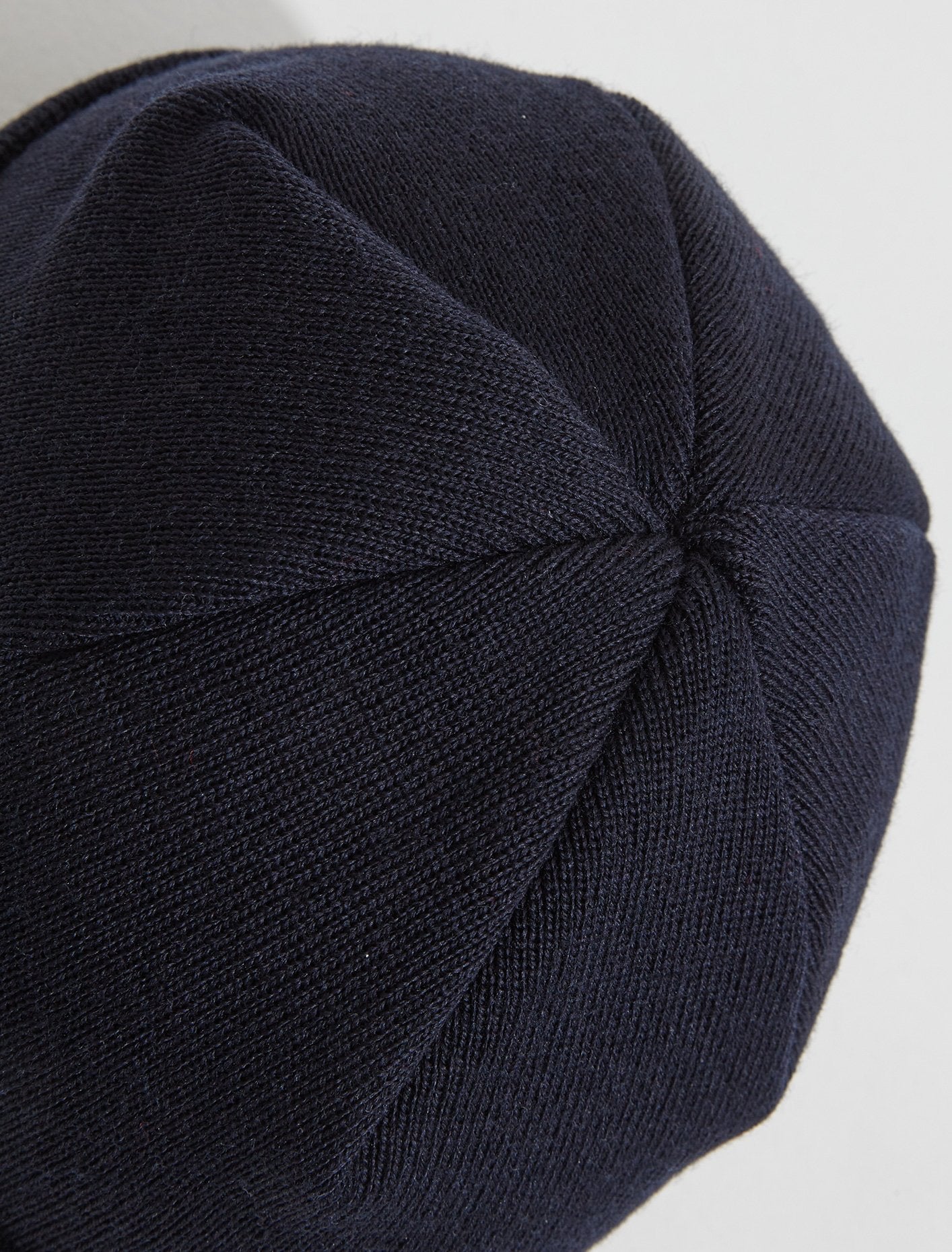 Knit Merino Wool Beanie in Marine