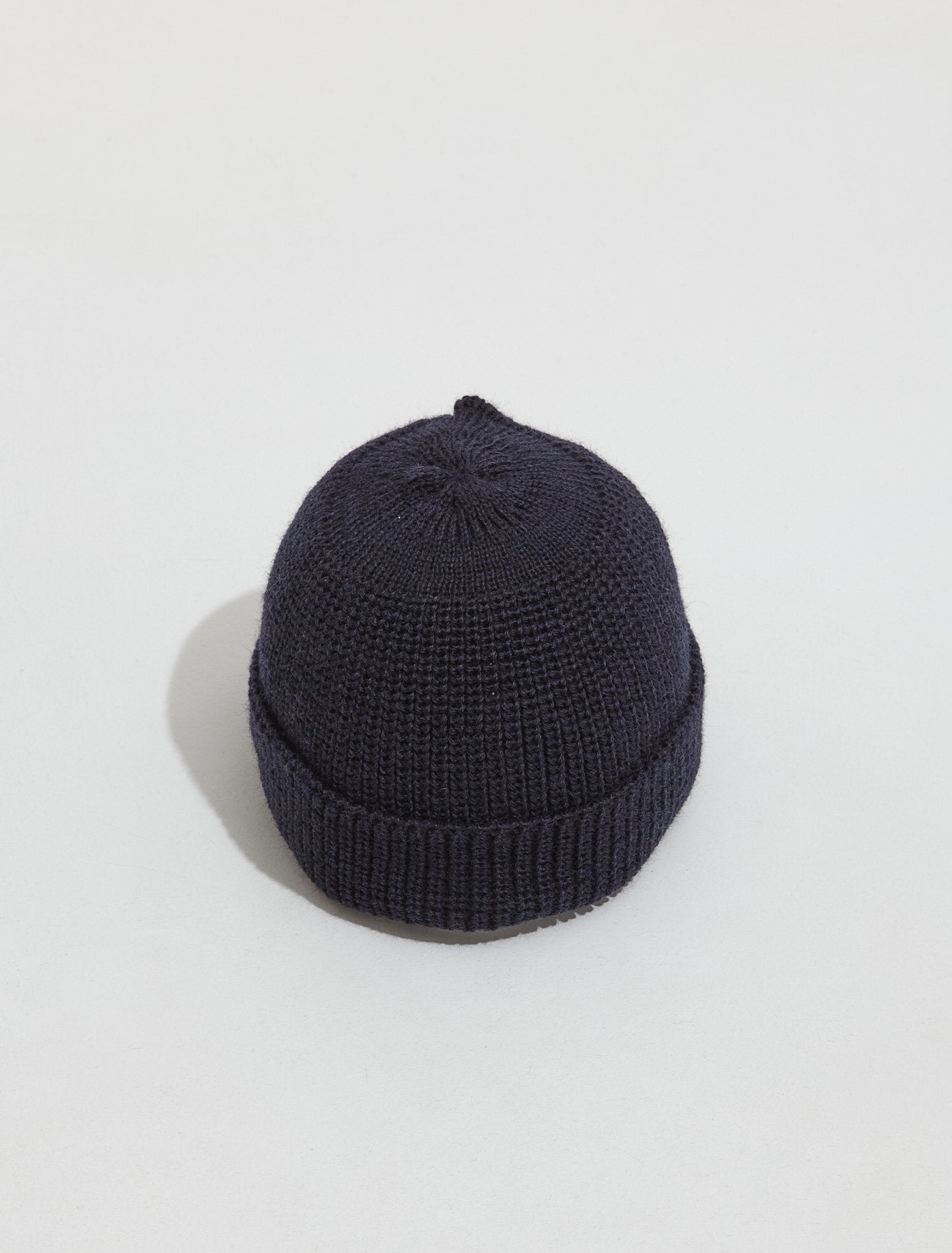 Knit Pure Wool Beanie in Navy