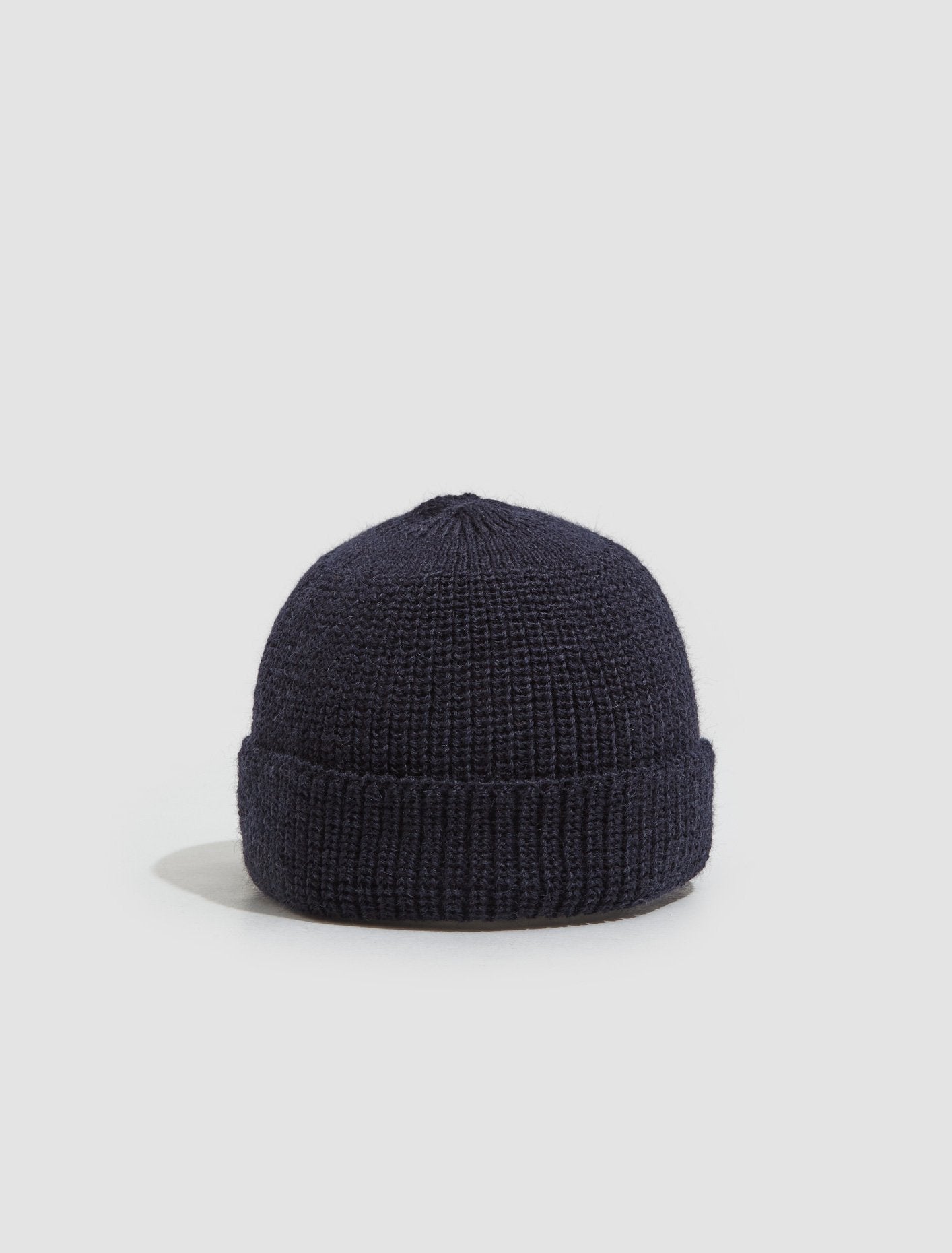 Knit Pure Wool Beanie in Navy