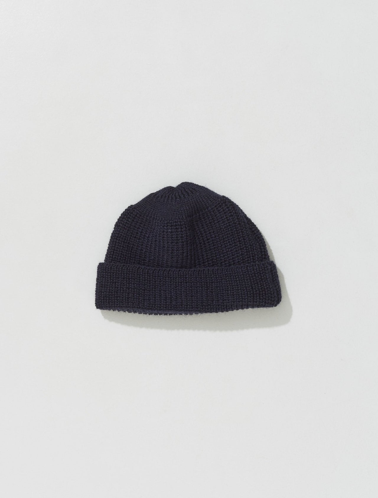 Knit Pure Wool Beanie in Navy