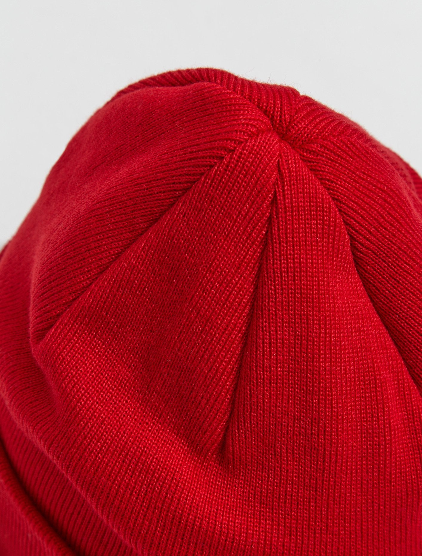 Fine Knit Merino Wool Beanie in Red