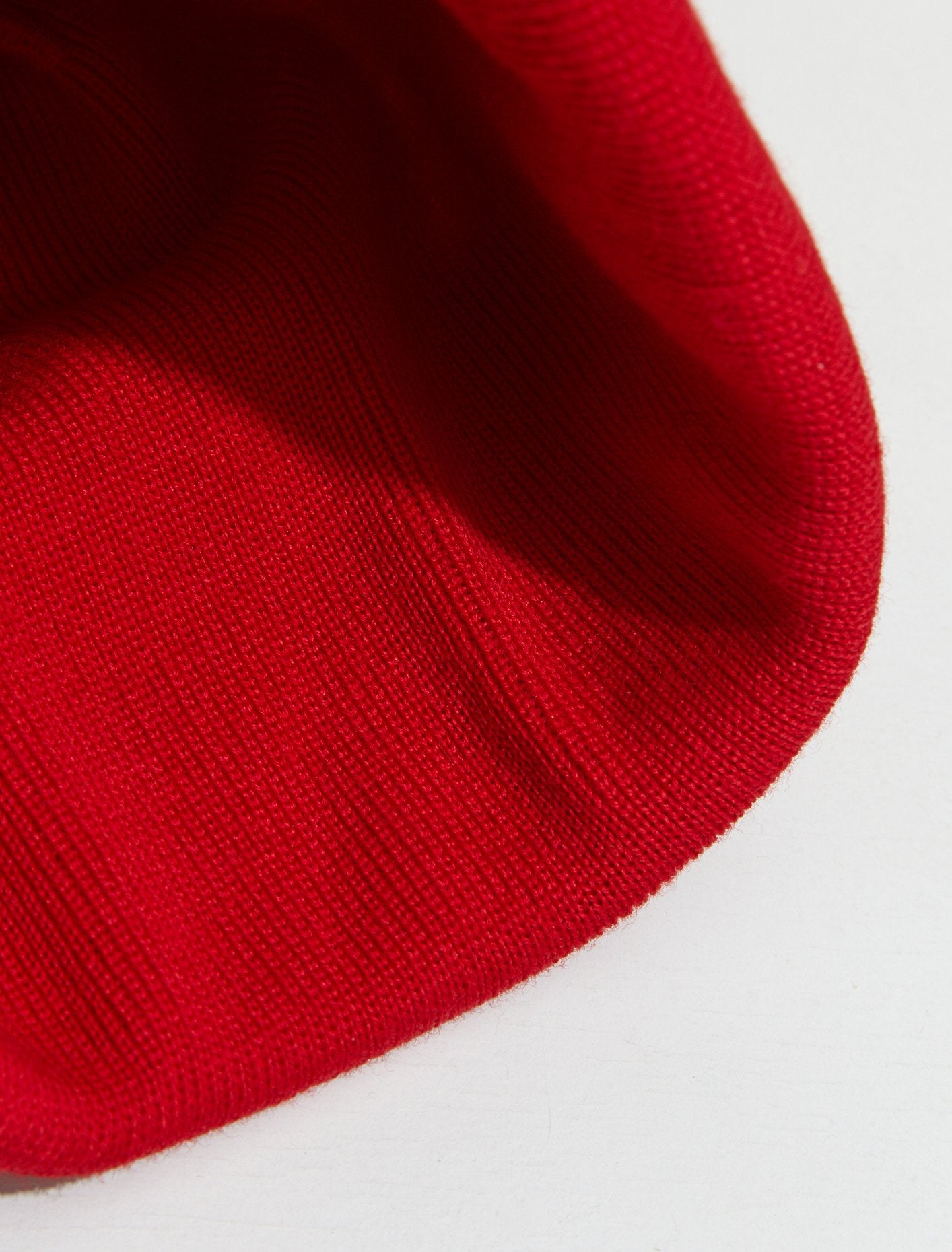 Fine Knit Merino Wool Beanie in Red