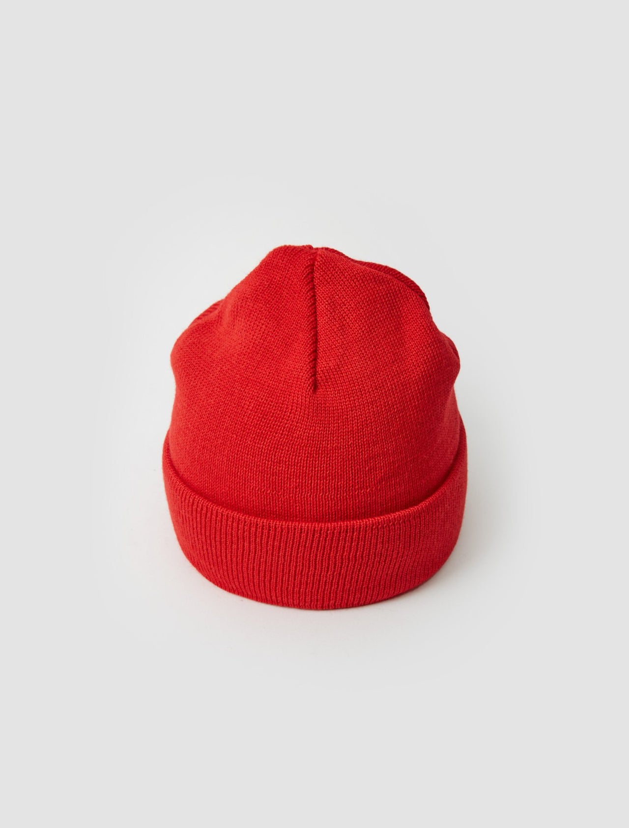 Fine Knit Wool Mix Beanie in Red