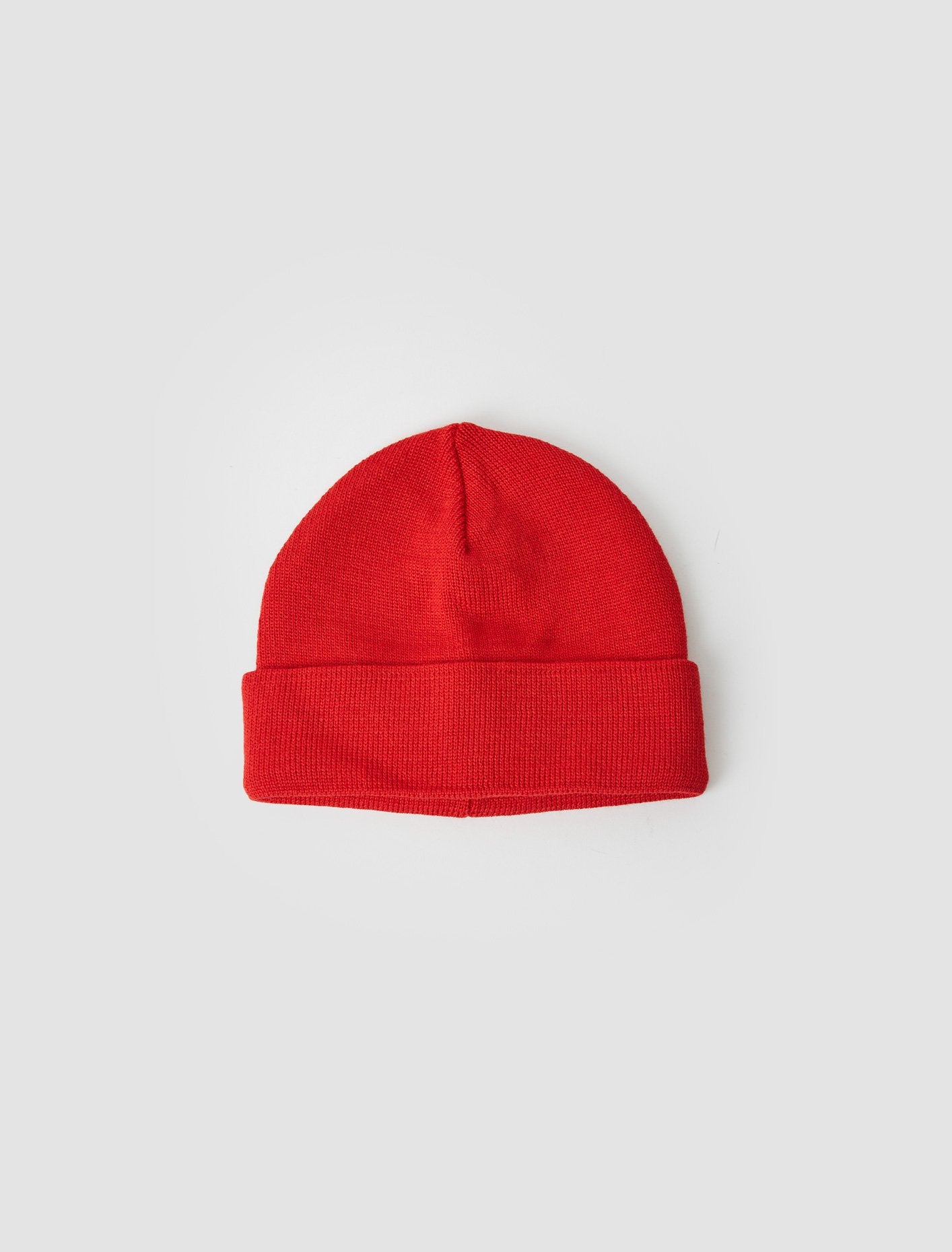 Fine Knit Wool Mix Beanie in Red