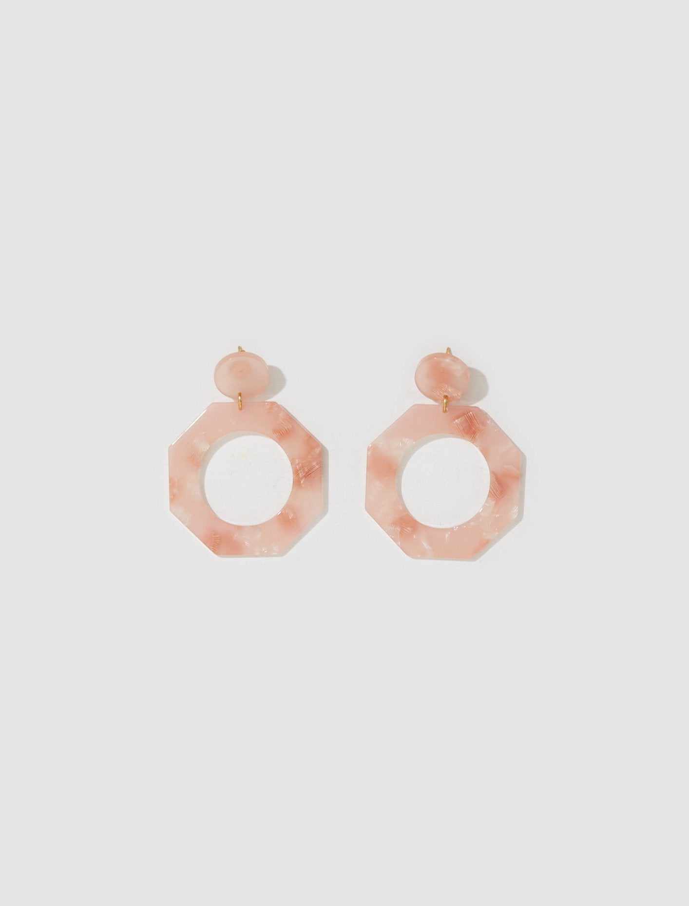 Clef Earrings in Iced Pink