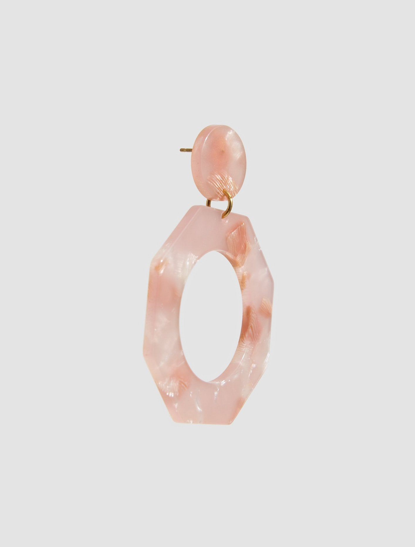 Clef Earrings in Iced Pink