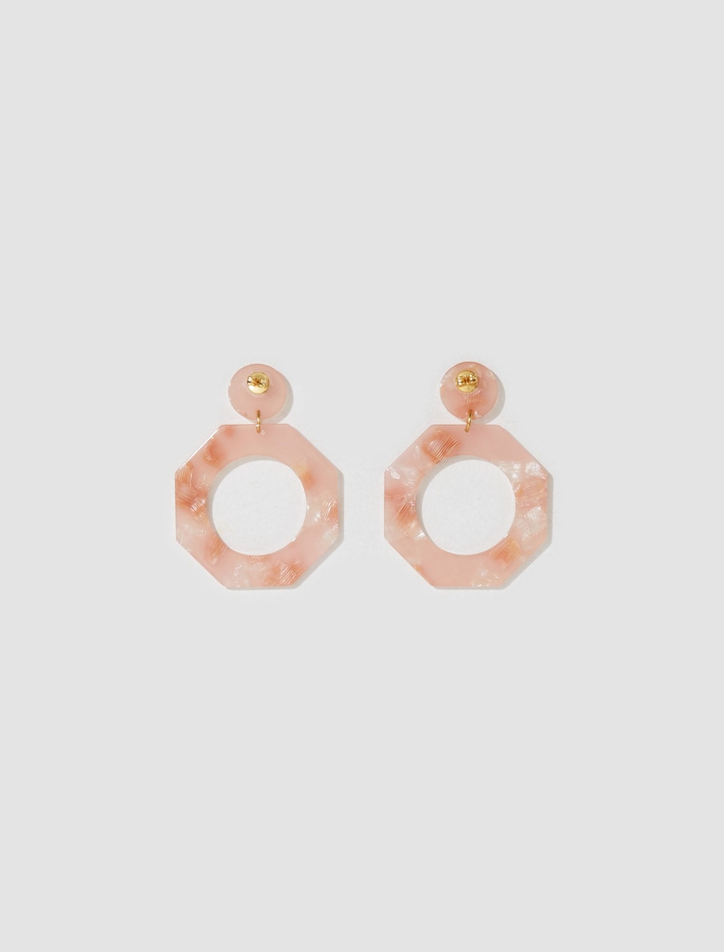 Clef Earrings in Iced Pink