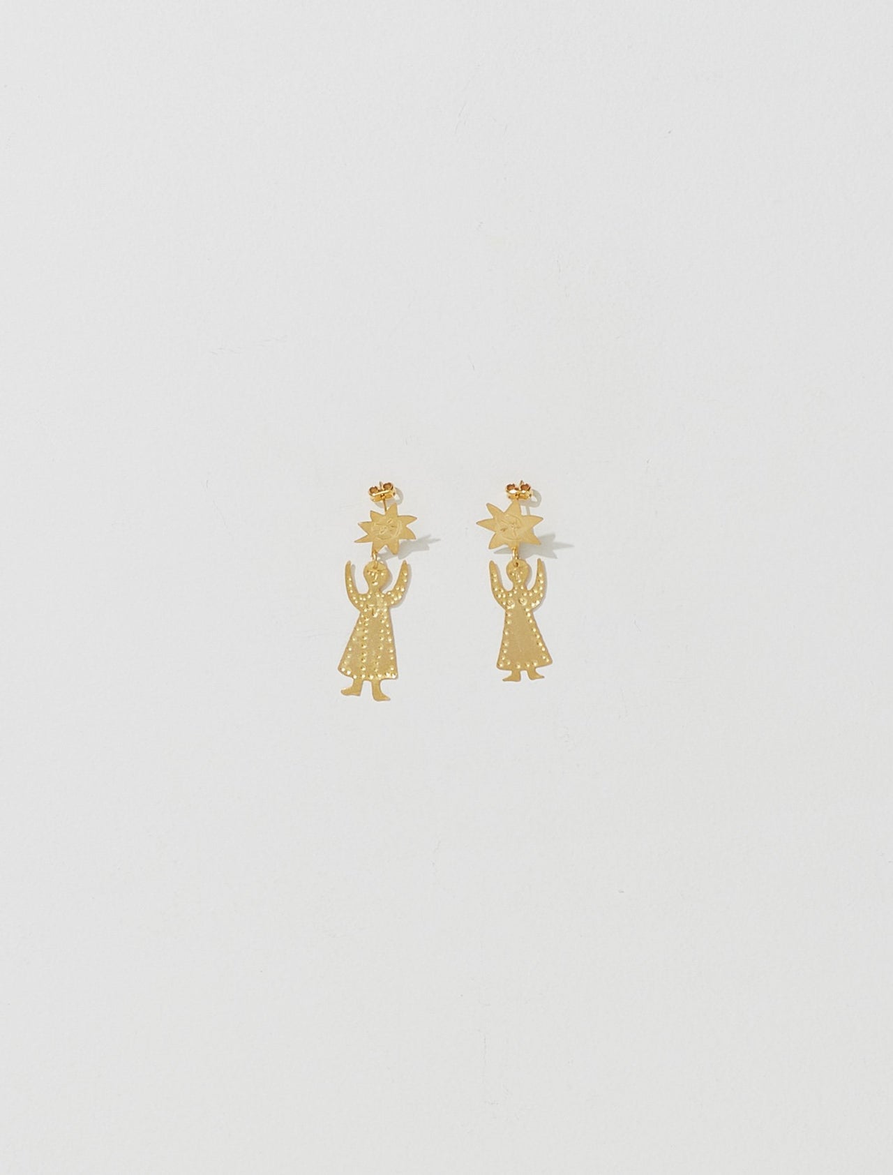 Tête de Soleil Earrings in Gold