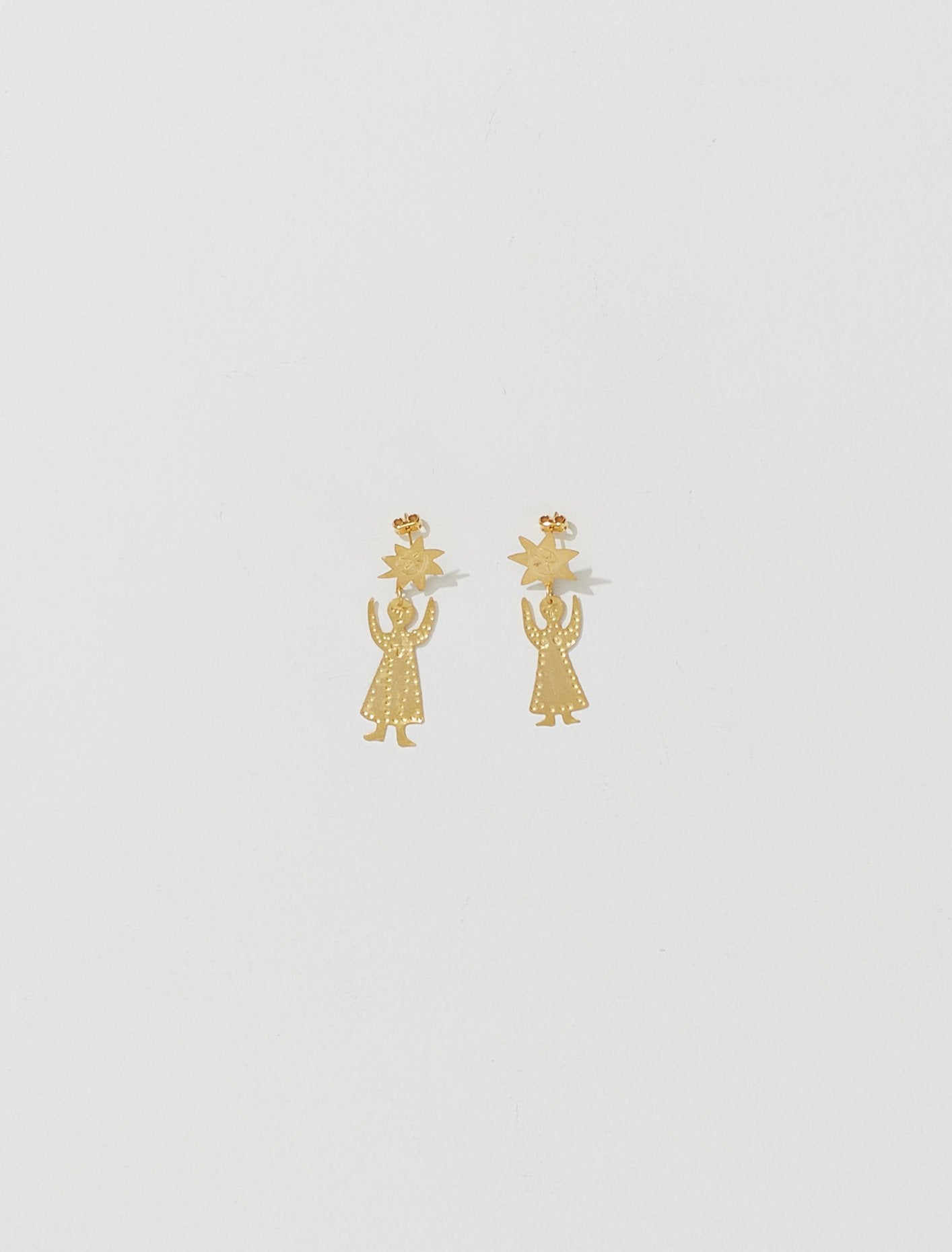 Tête de Soleil Earrings in Gold