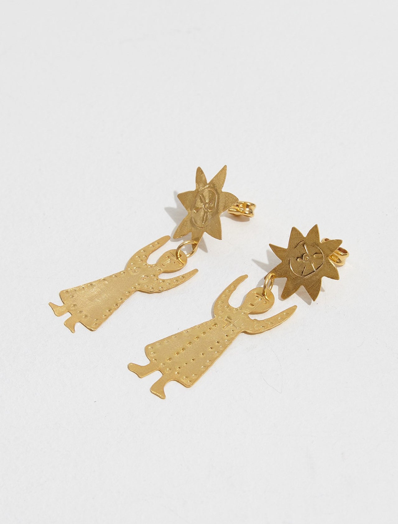 Tête de Soleil Earrings in Gold