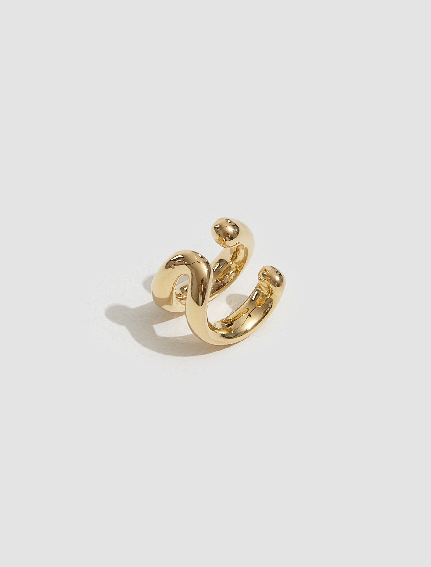 Around Ear Cuff in Plated Gold