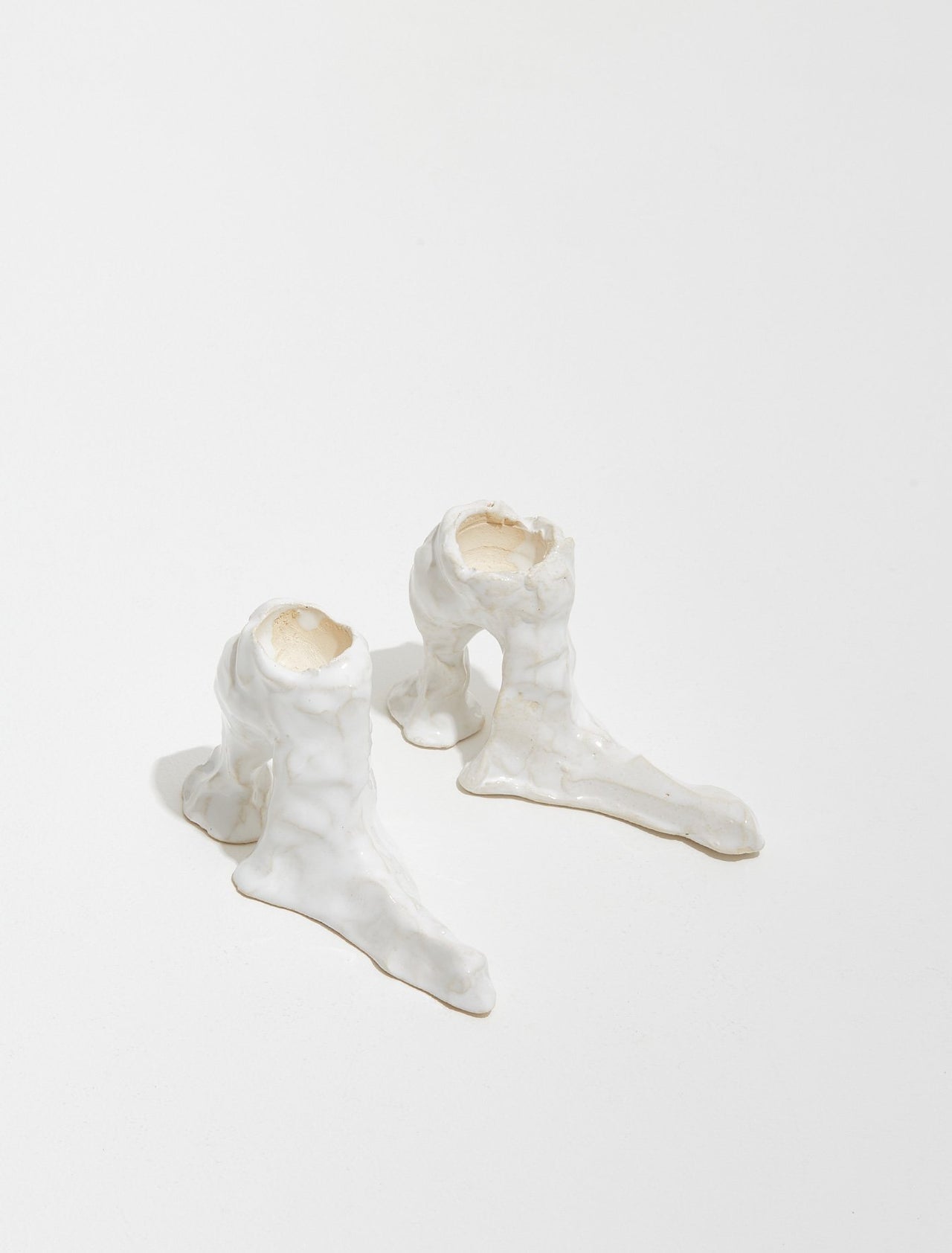 High Heel Candle Holders in White