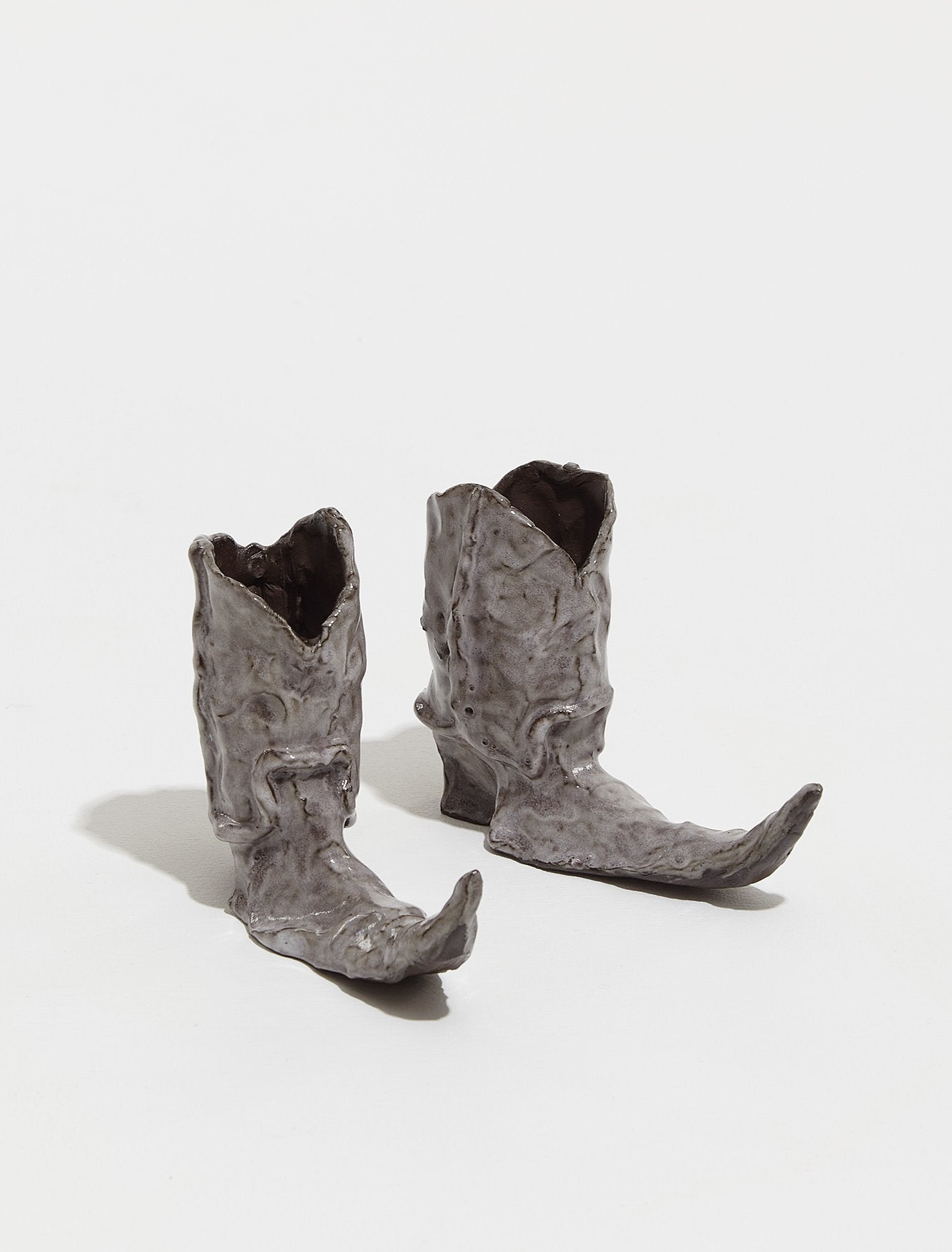 Cowboy Boot Candle Holders in Grey