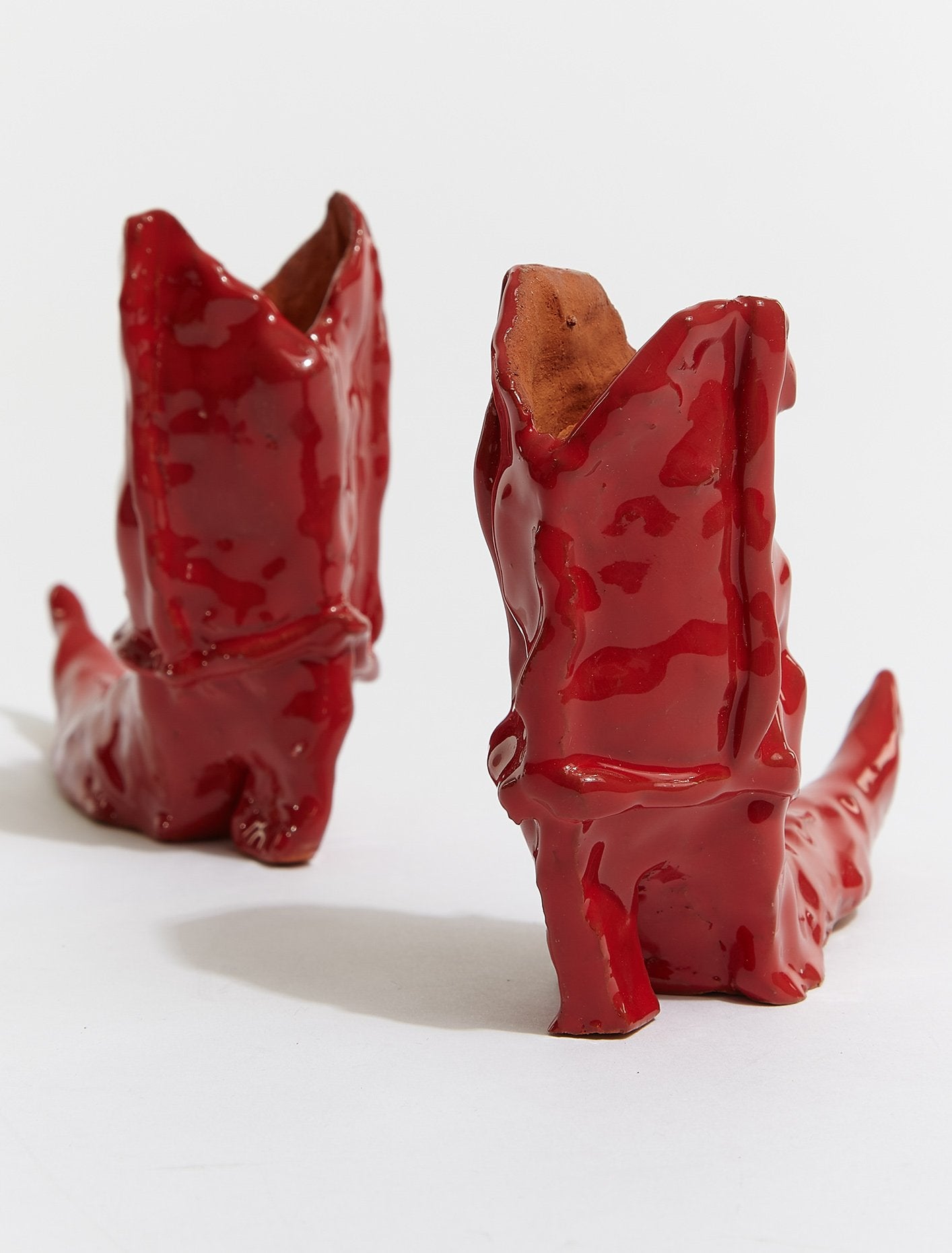 Cowboy Boot Candle Holders in Red