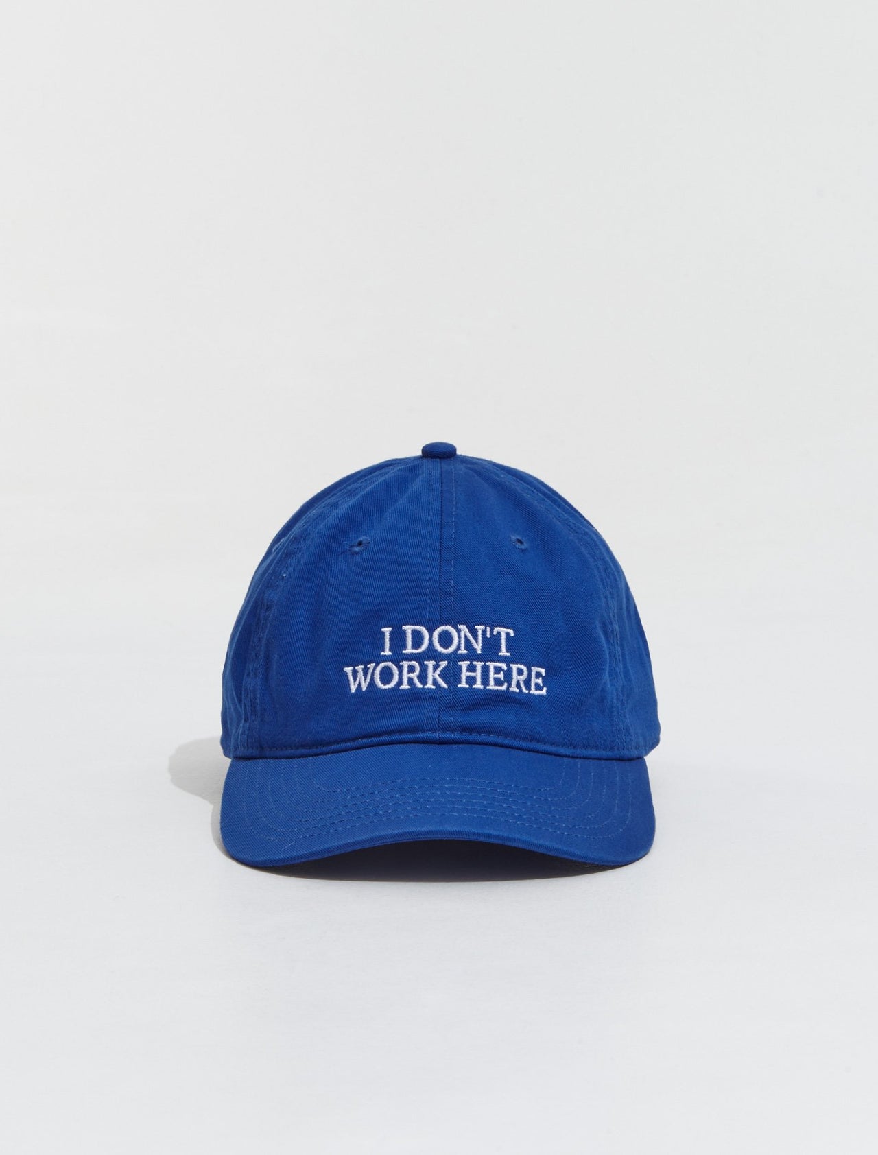 I Don't Work Here Cap in Blue and White