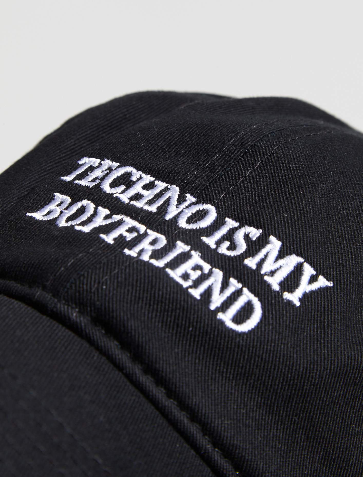 Techno is My Boyfriend Cap in Black