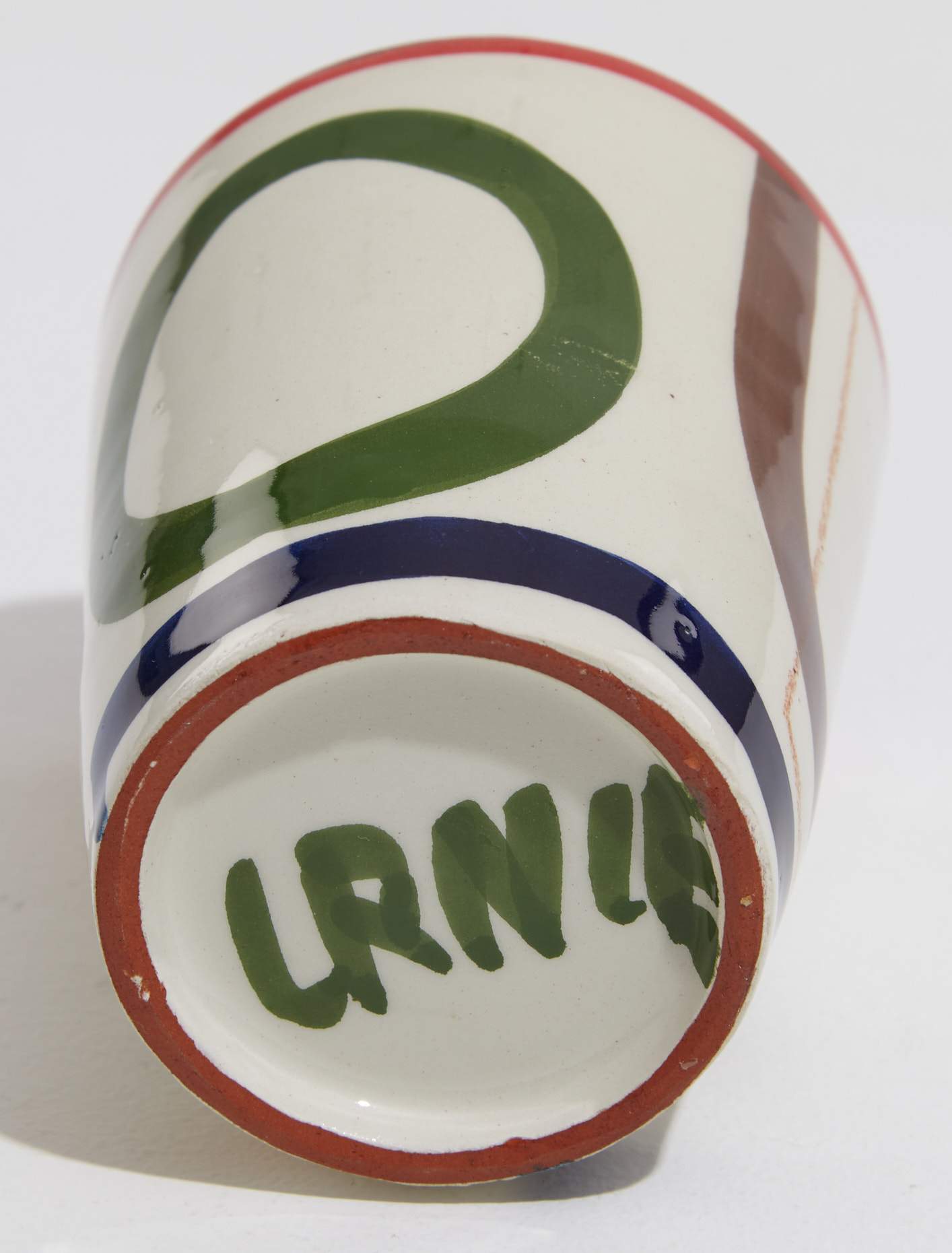 Handpainted Cup "Green Circle"