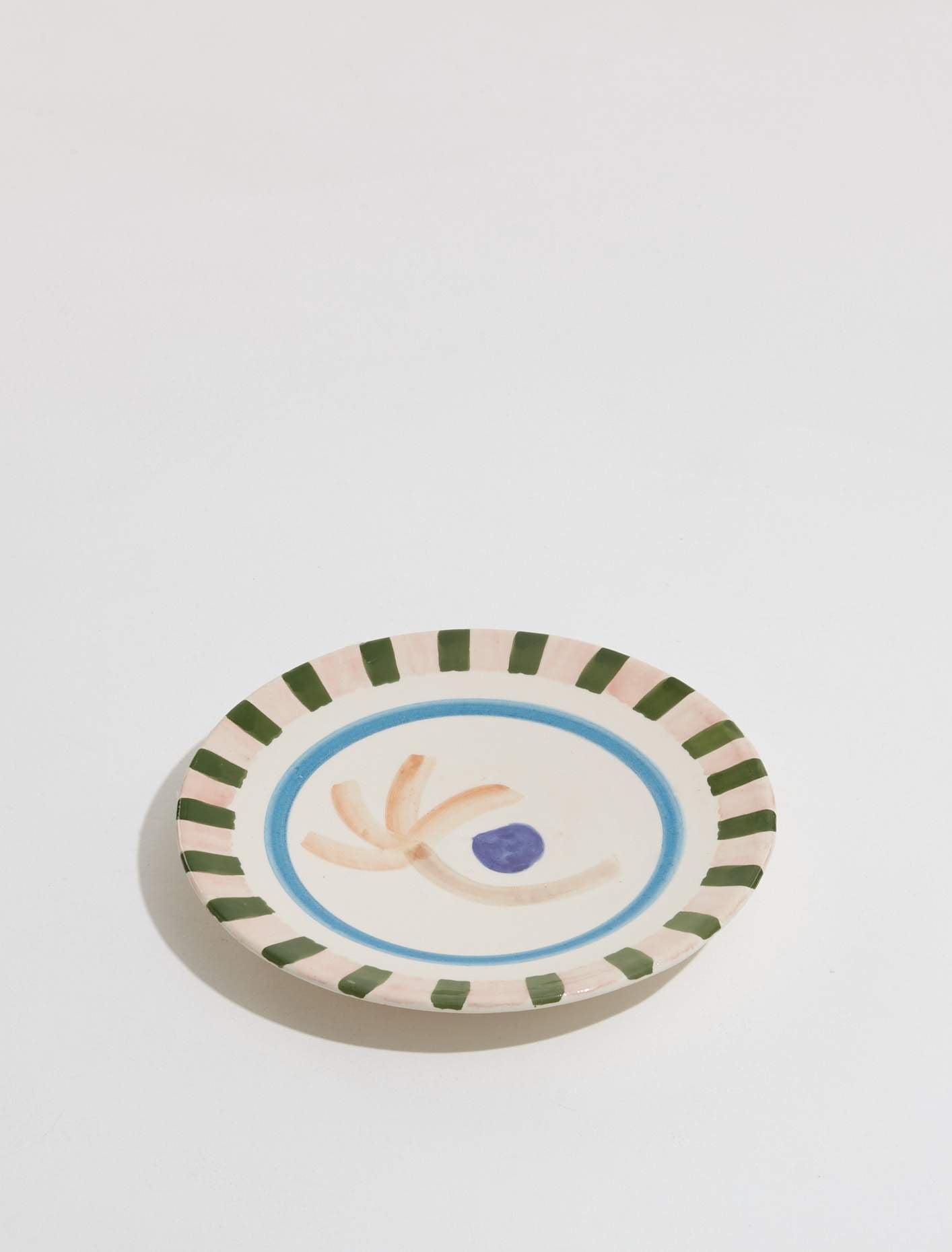 Handpainted Plate "A la Plage Blue Bamboo"