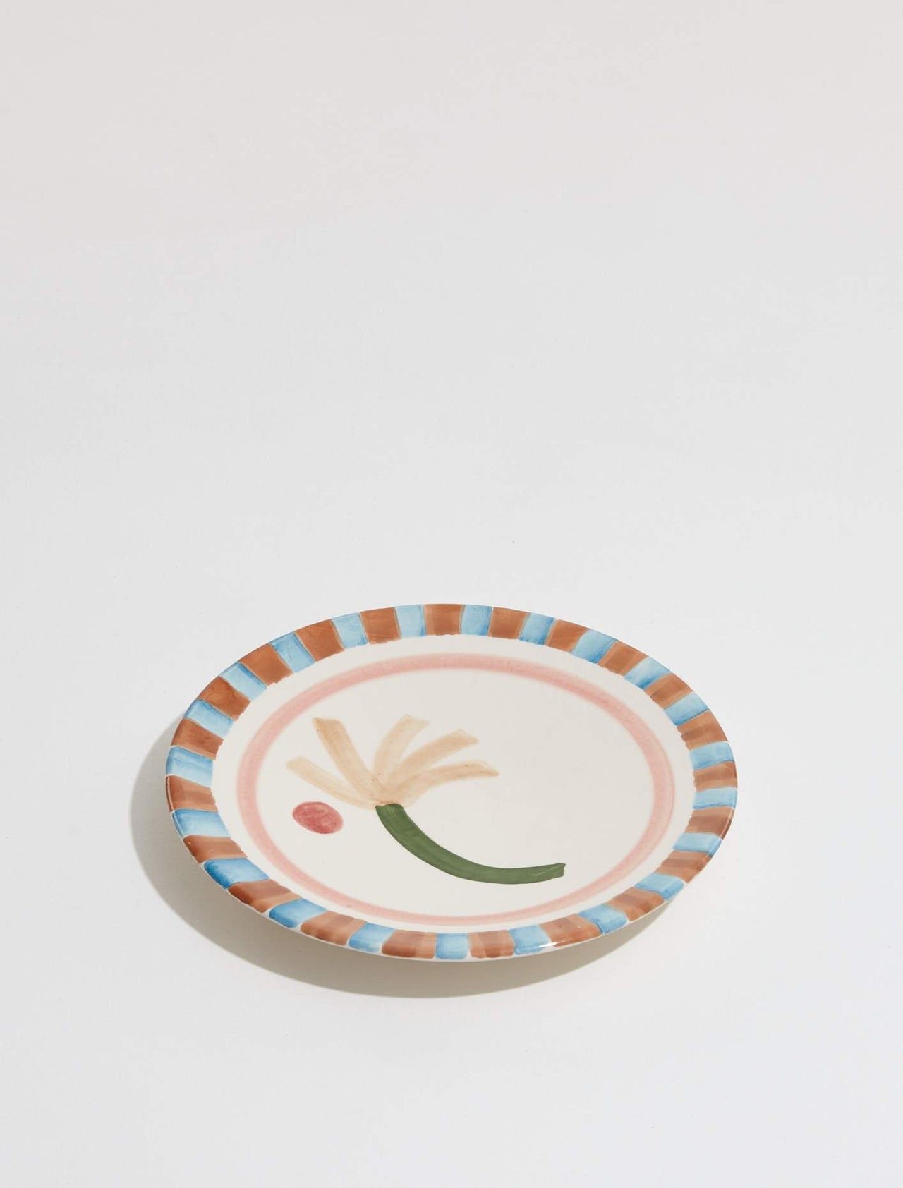 Handpainted Plate "A la Plage Orange Bamboo"