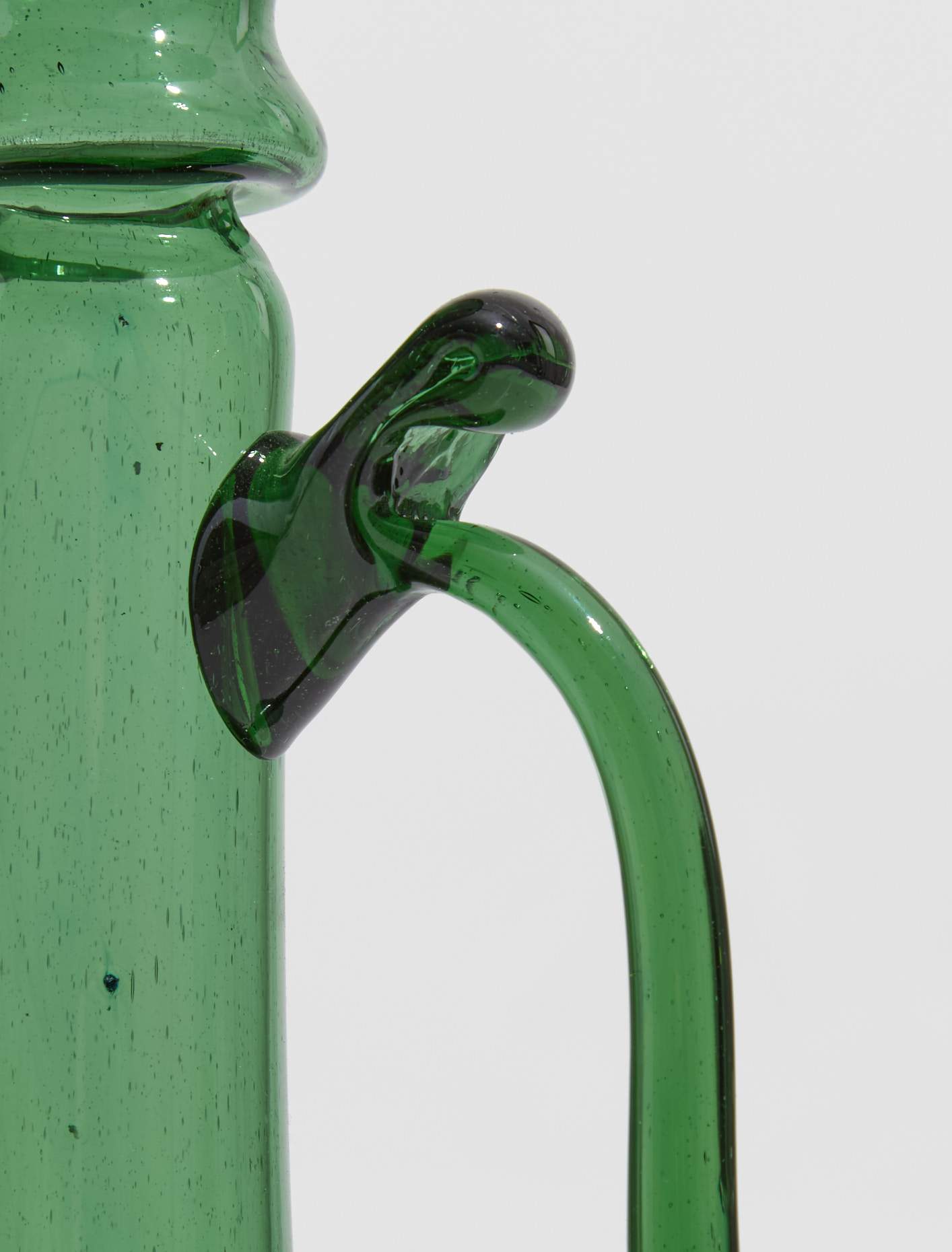 Porta Candele with Handle in Emerald