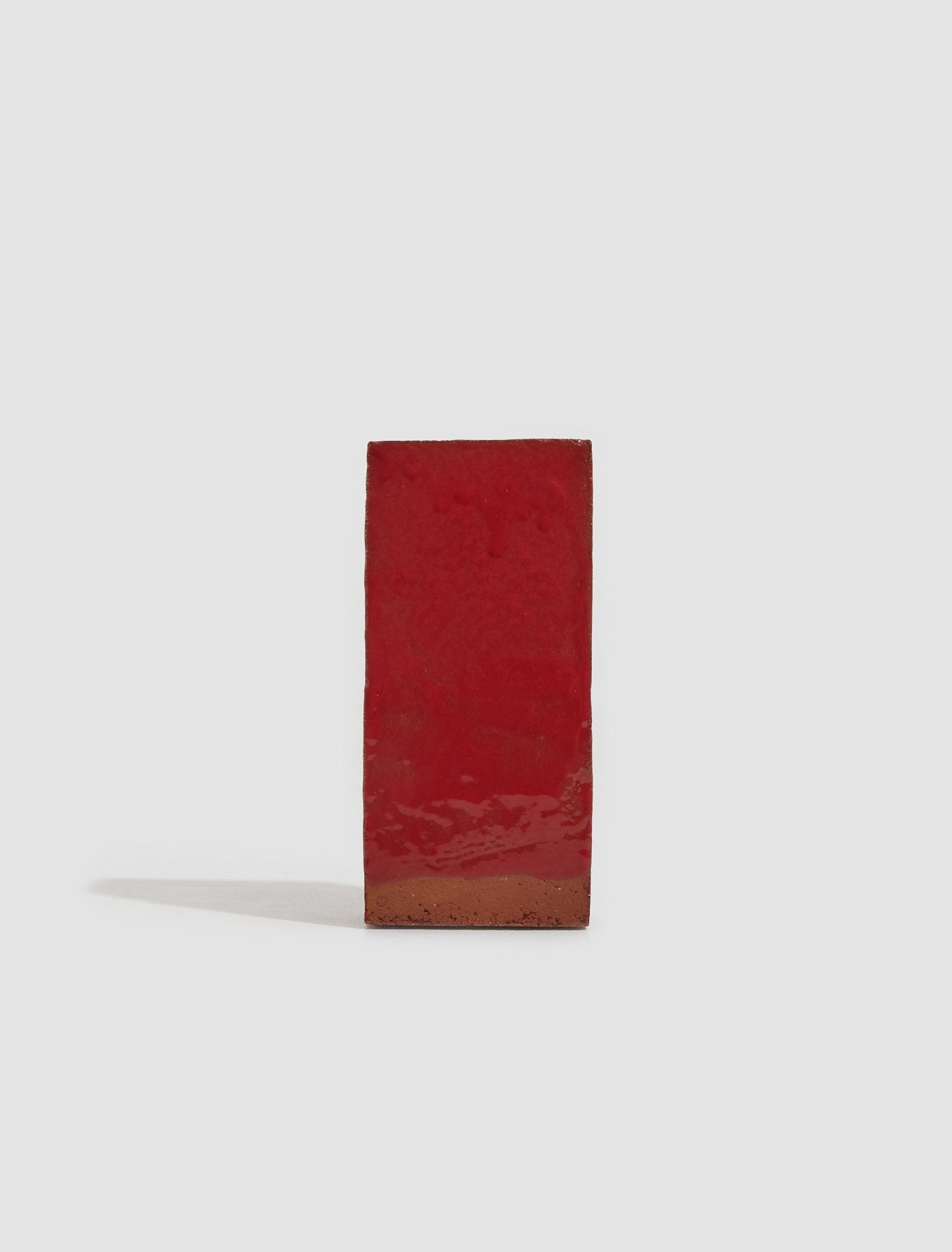 A Single Brick Candle Holder in Red