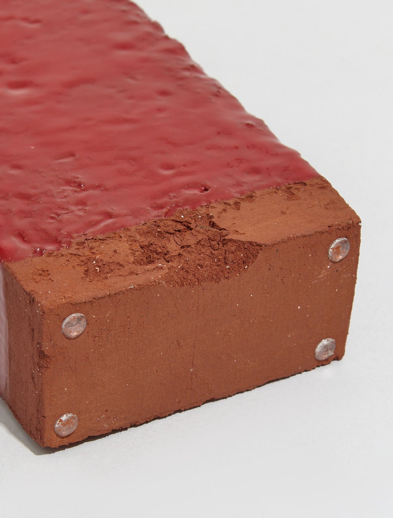 A Single Brick Candle Holder in Red