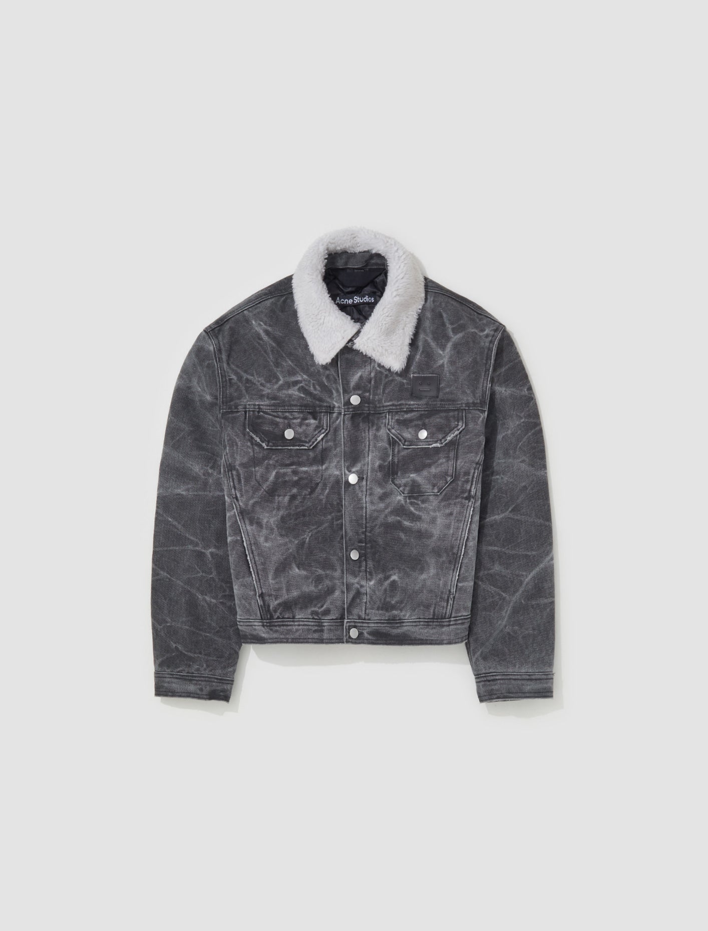 Padded Denim Jacket in Carbon Grey