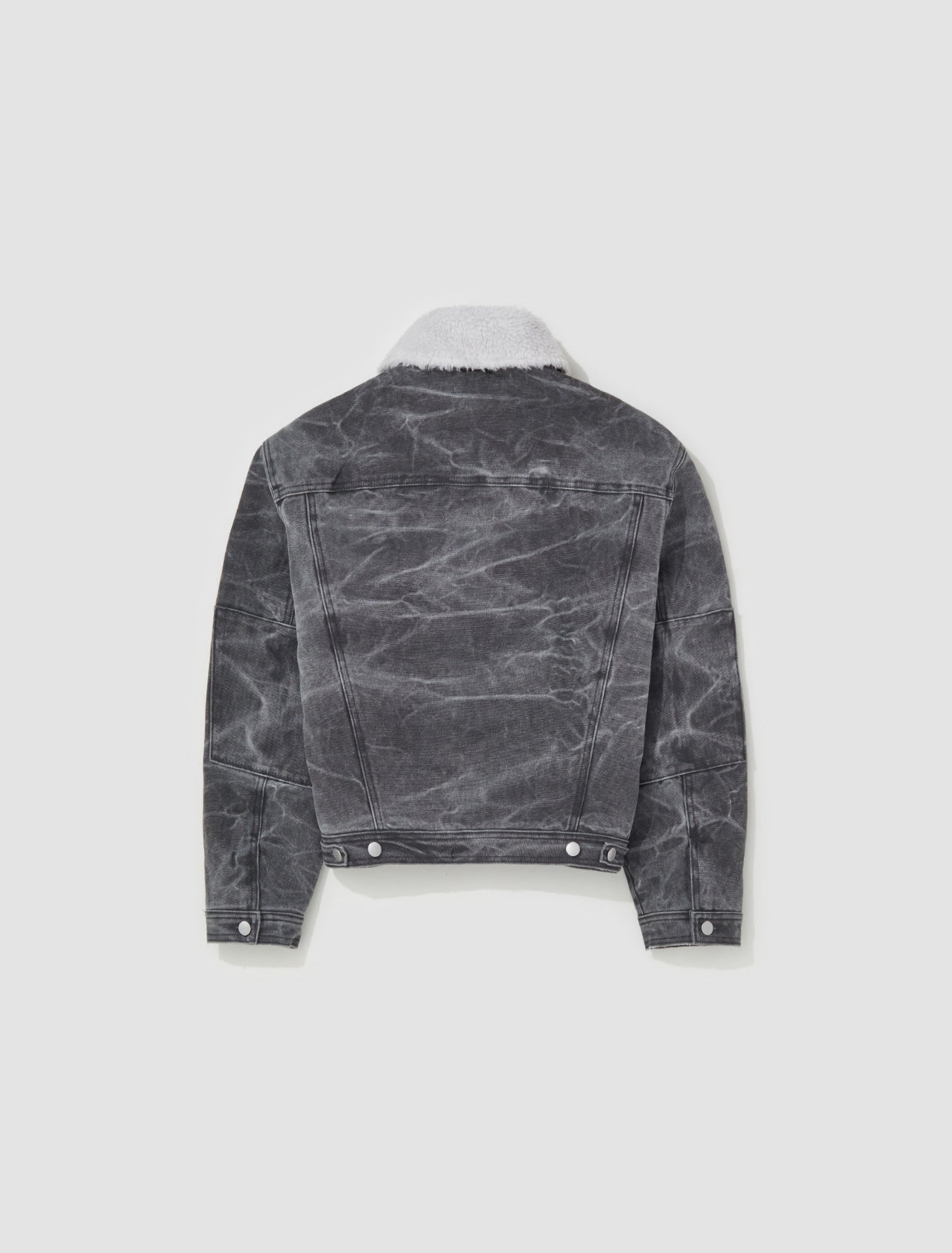 Padded Denim Jacket in Carbon Grey