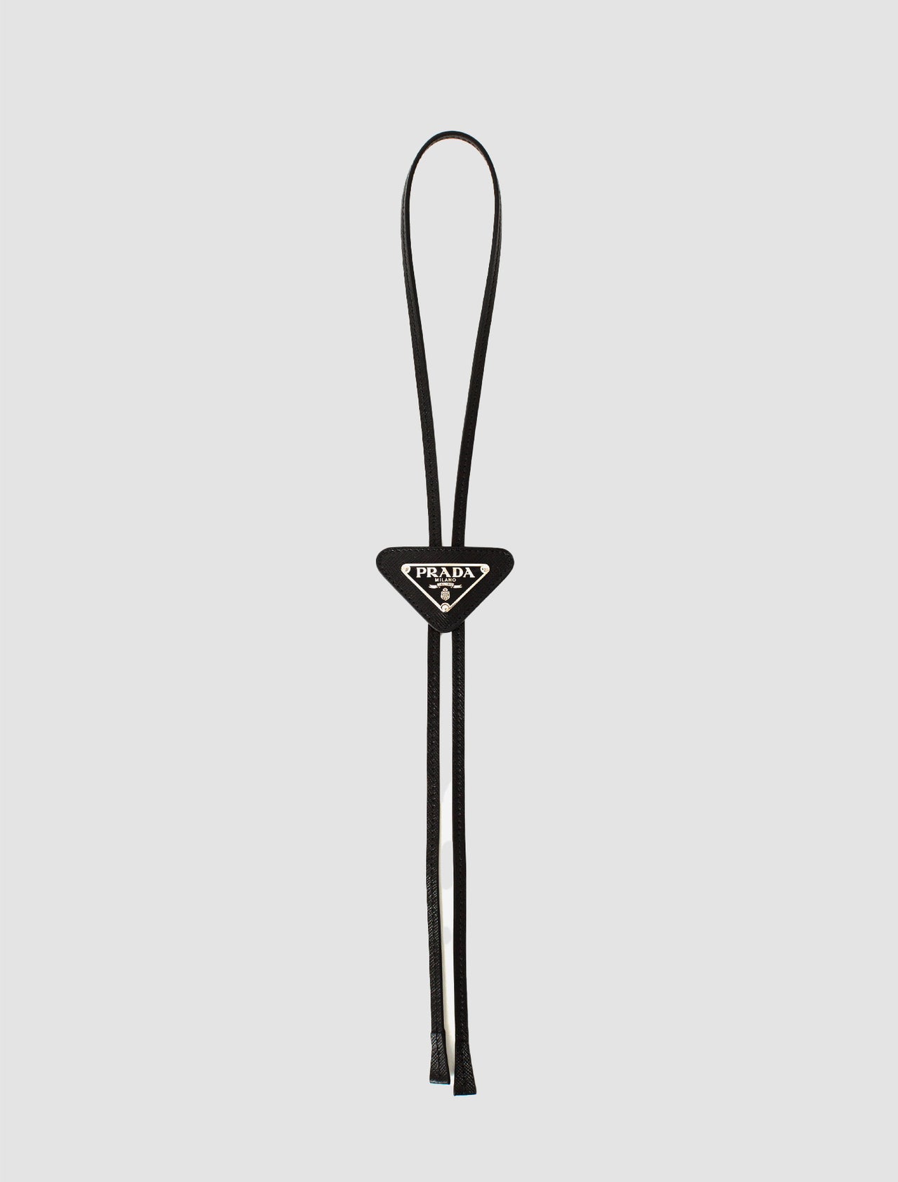 Saffiano Leather Bolo Tie in Black