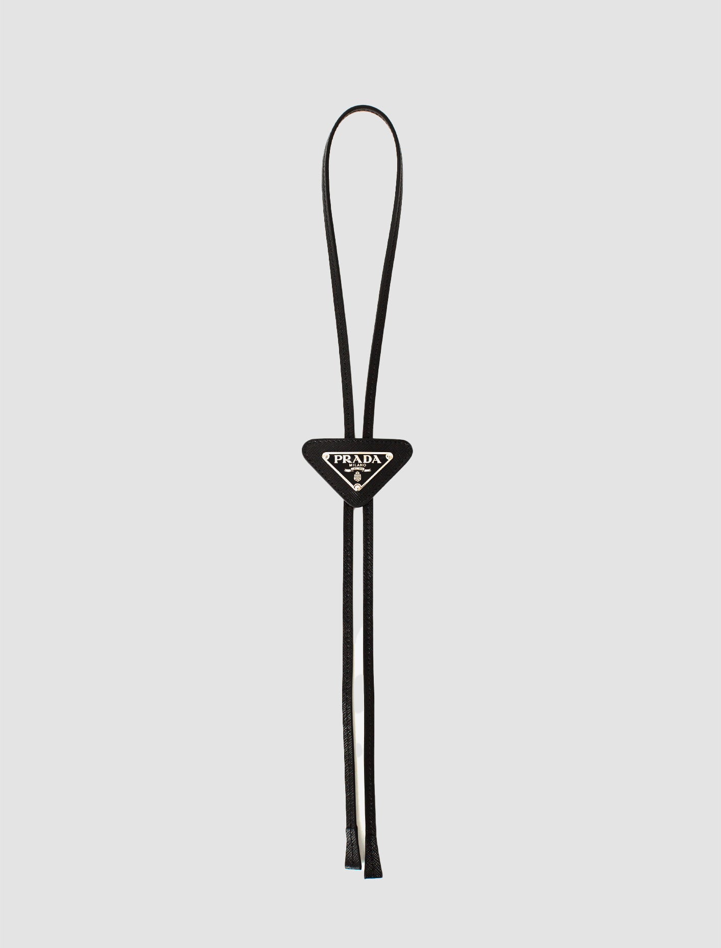 Saffiano Leather Bolo Tie in Black