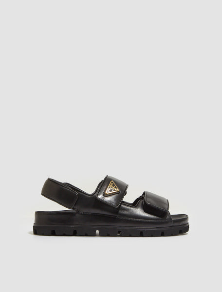 VIP【関税送料無料】希少 PRADA LEATHER CAGE SANDALS Black Padded nappa leather sandals | PRADA