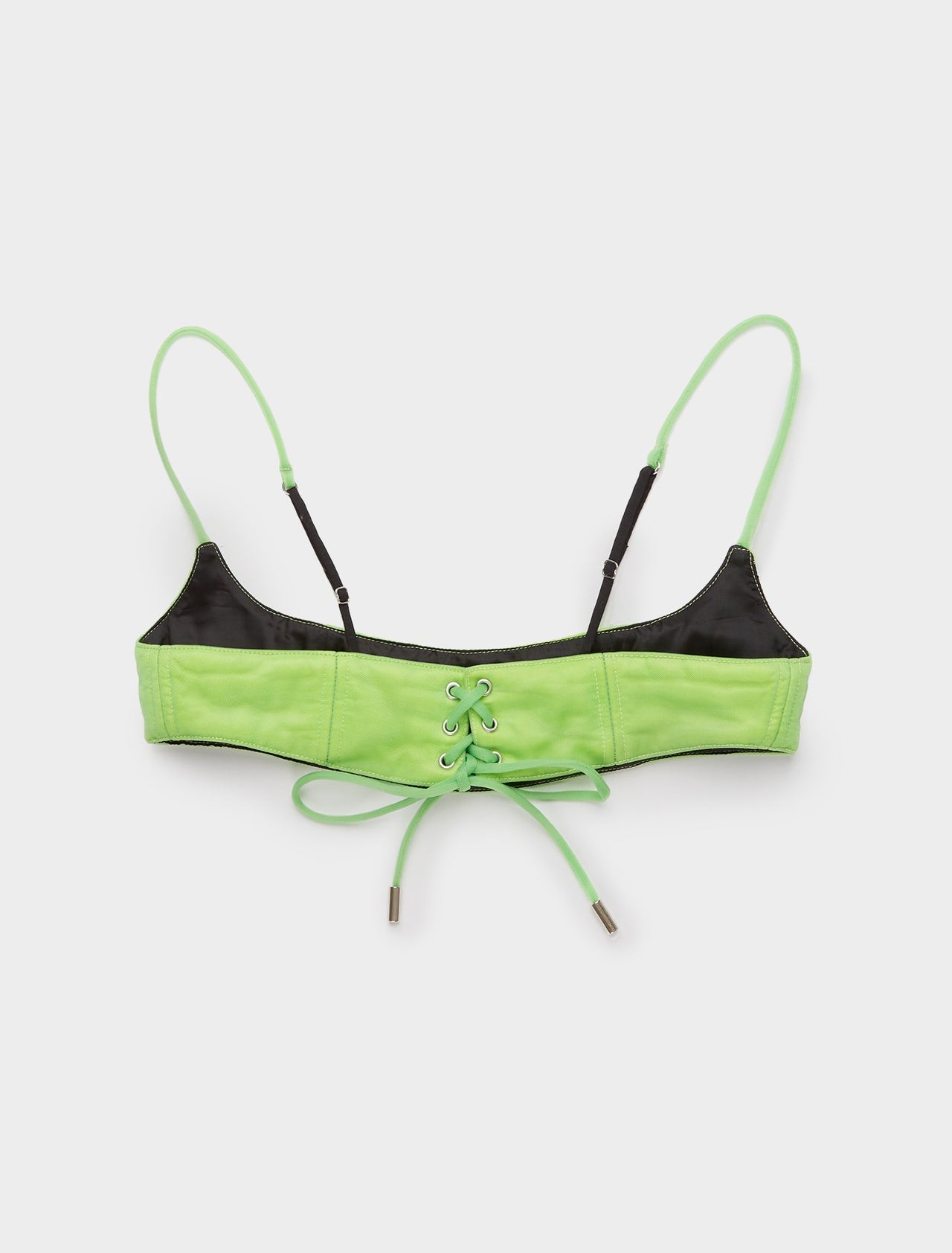 Padded Mini Corset Bra in Lime
