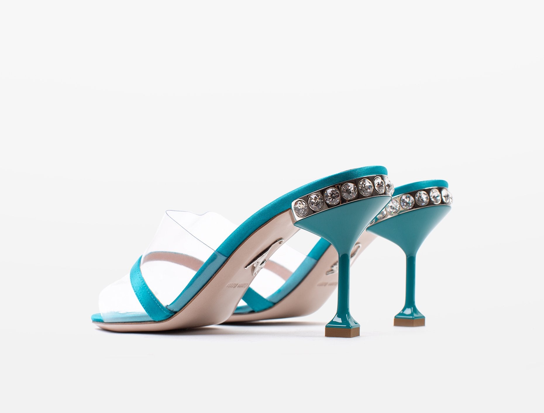 Satin and Vinyl Mules