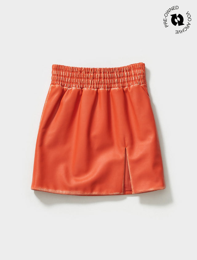 Leather Skirt in Burnt Orange
