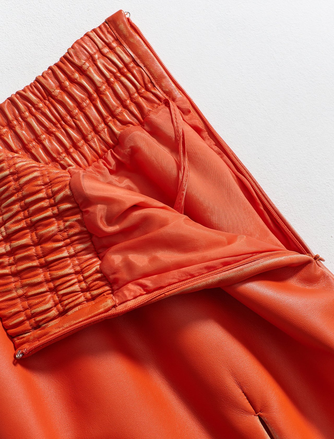 Leather Skirt in Burnt Orange