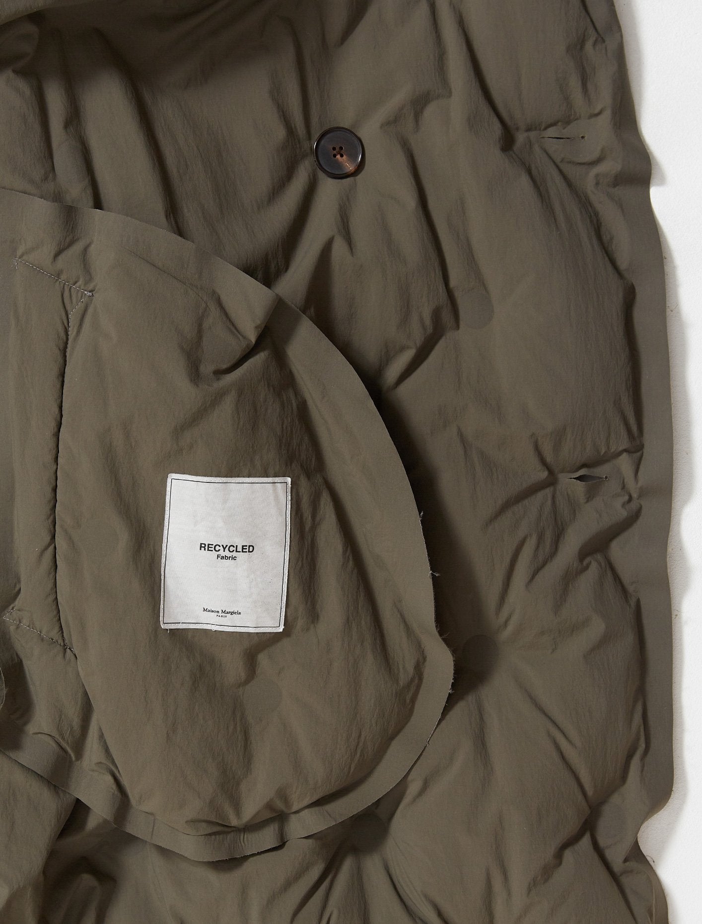 Double-Breasted Quilted Coat in Khaki